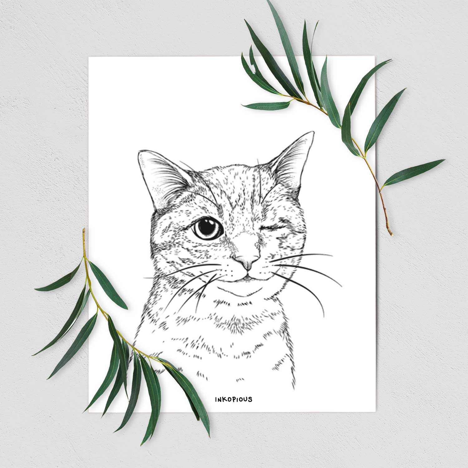 Dexter the Domestic Shorthair Cat Art Print