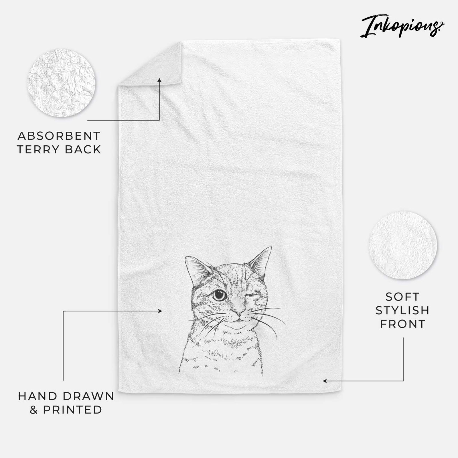 Dexter the Domestic Shorthair Decorative Hand Towel