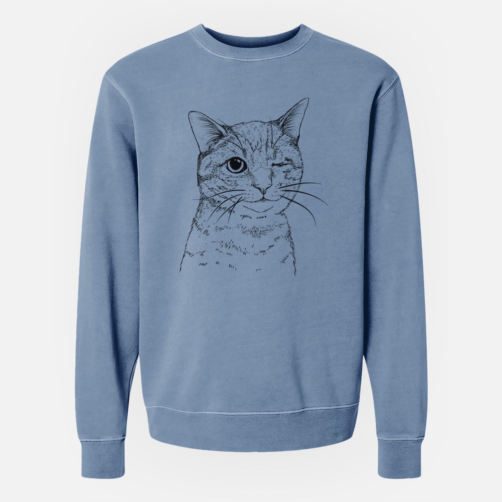 Bare Dexter the Domestic Shorthair - Unisex Pigment Dyed Crew Sweatshirt