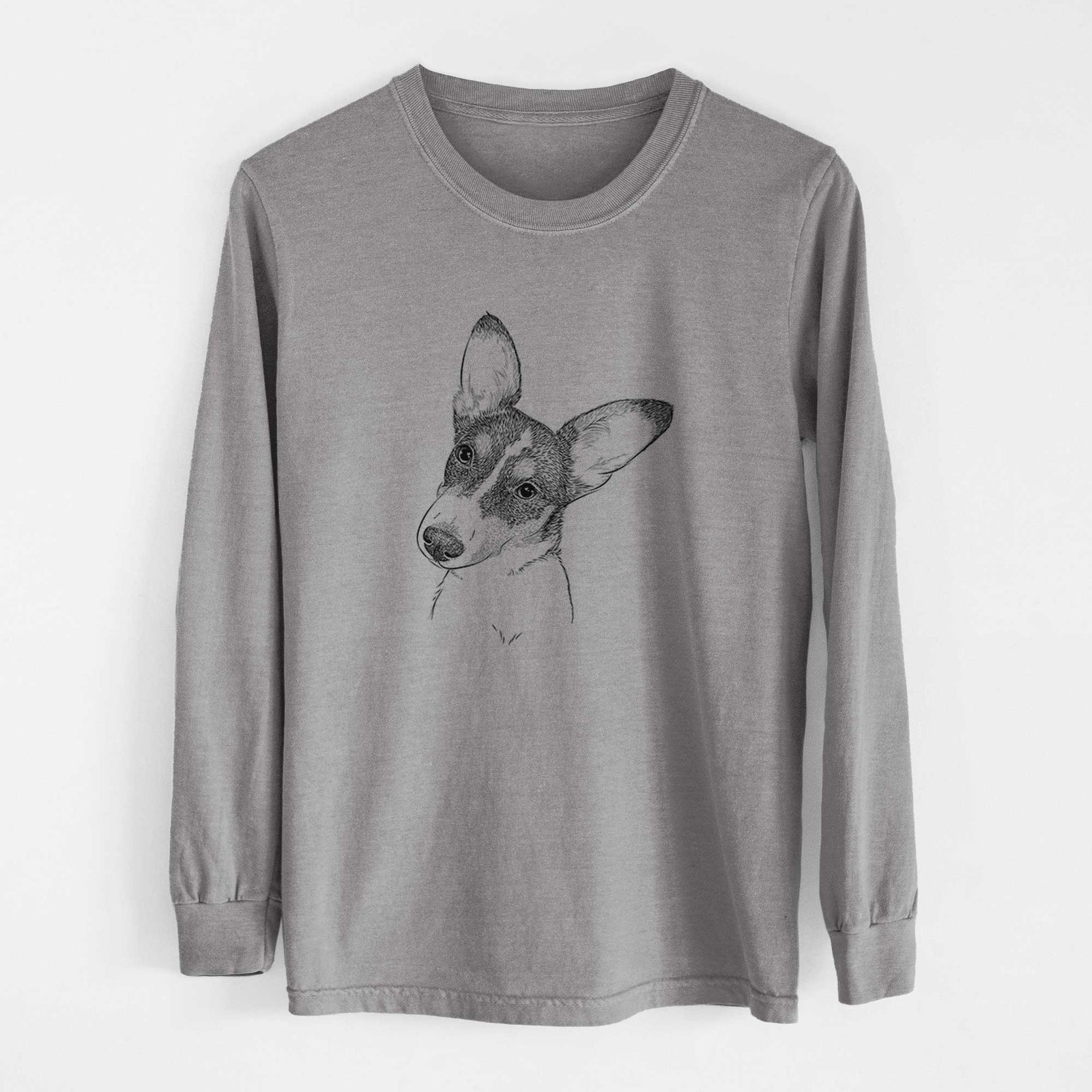 Bare Dexter the Corgi - Heavyweight 100% Cotton Long Sleeve