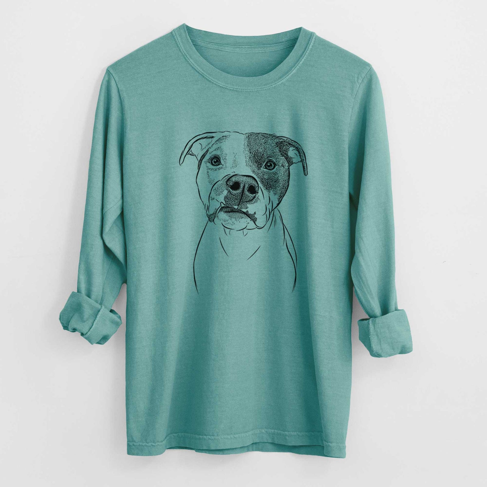 Bare Dexter the Pitbull - Heavyweight 100% Cotton Long Sleeve