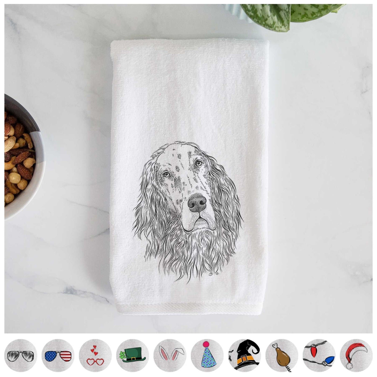 Dexter the English Setter Decorative Hand Towel