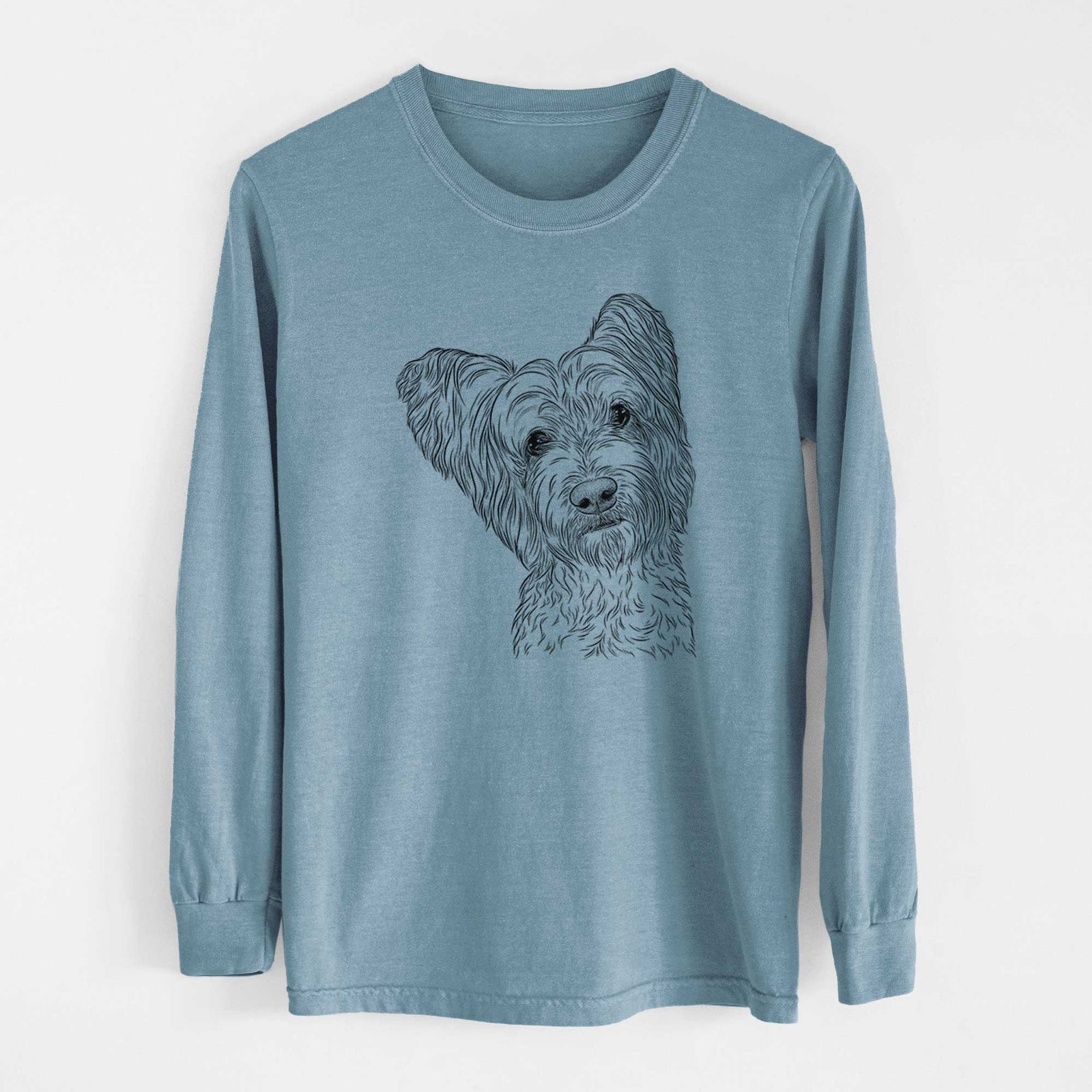 Bare Dexter the Terrier Mix - Heavyweight 100% Cotton Long Sleeve