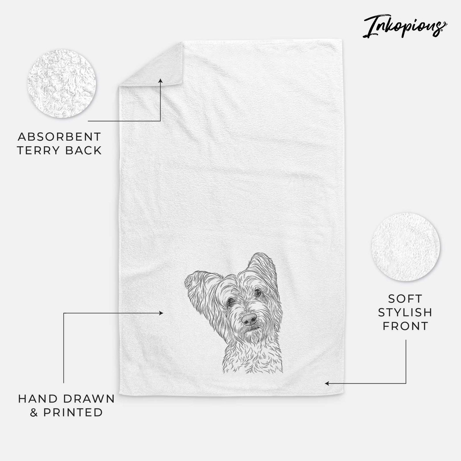 Dexter the Terrier Mix Decorative Hand Towel