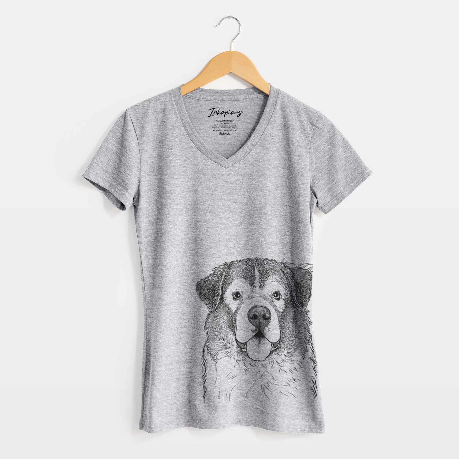 Bare Dilly the Saint Bernard - Women's V-neck Shirt