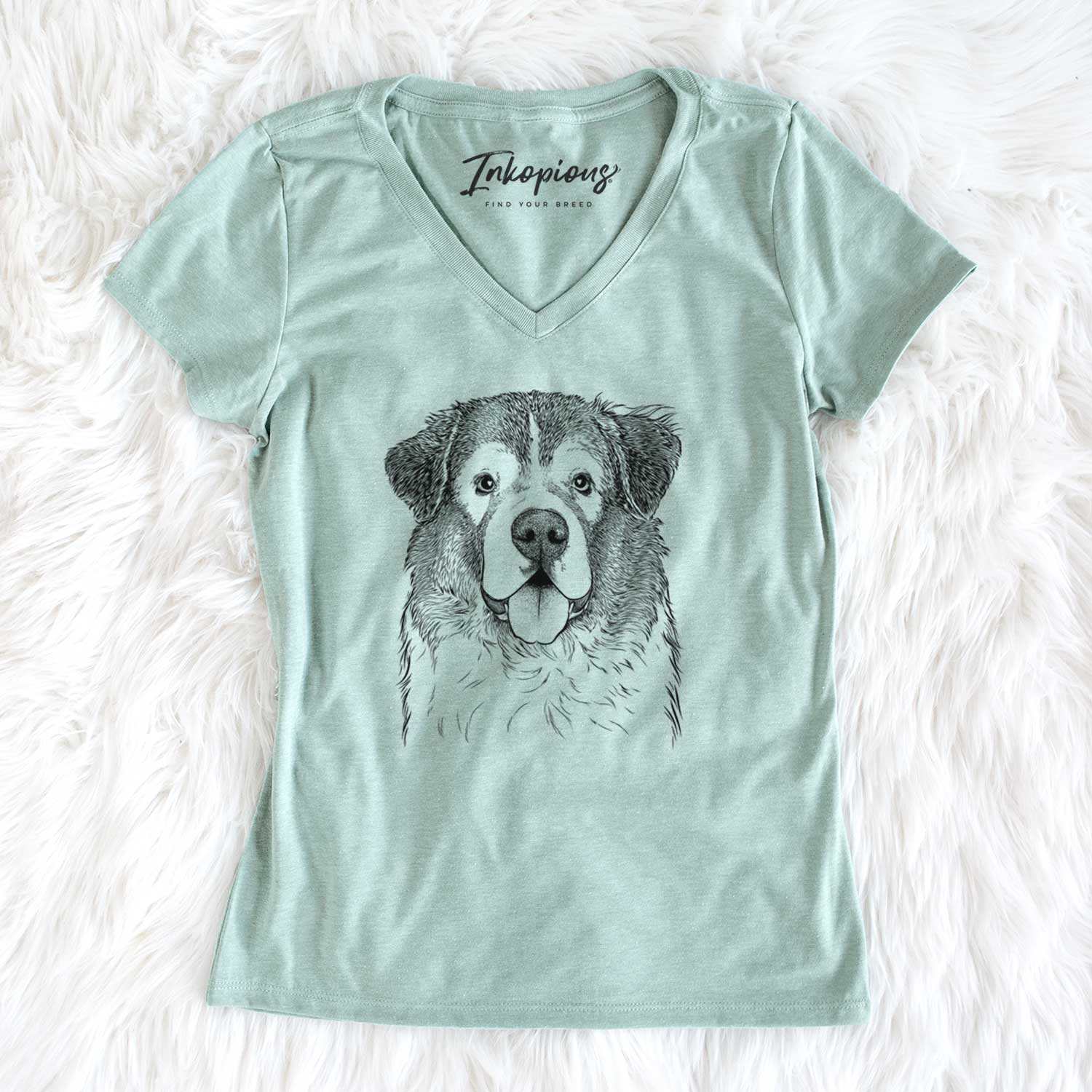Bare Dilly the Saint Bernard - Women's V-neck Shirt