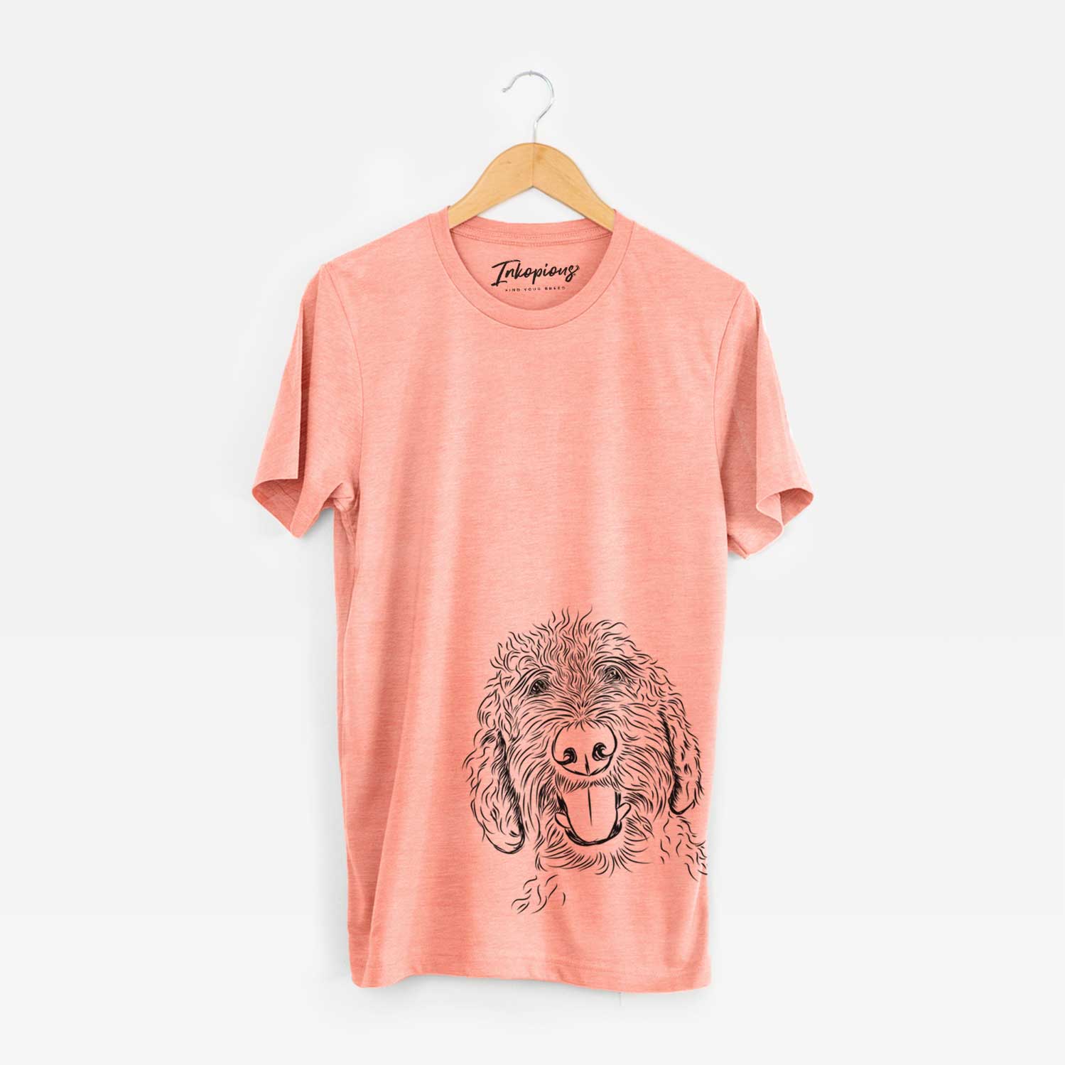 Hand-drawn sketch of Dixie the Doodle on a Sunset Unisex crewneck