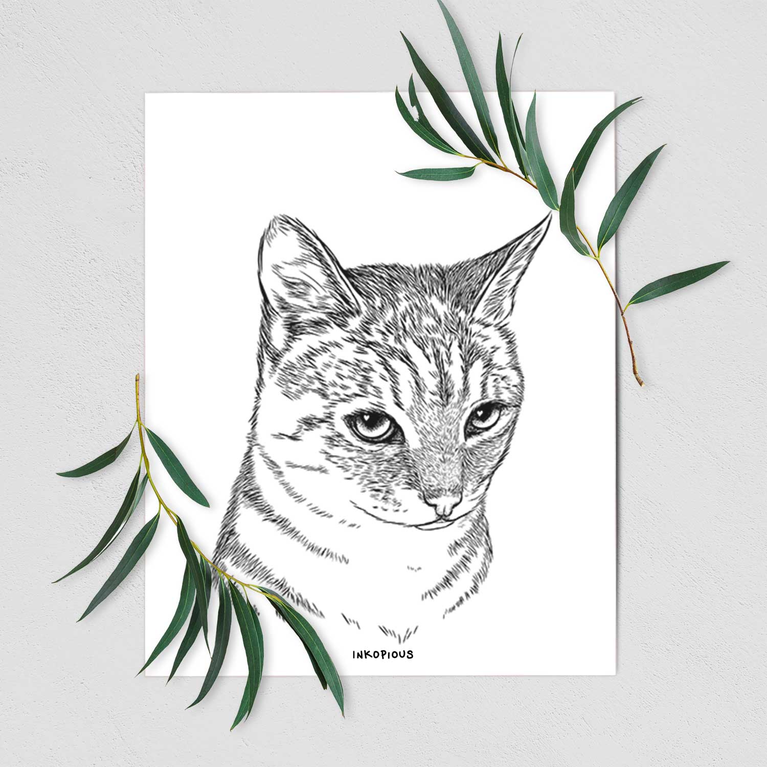 Dora the Tabby Cat Art Print