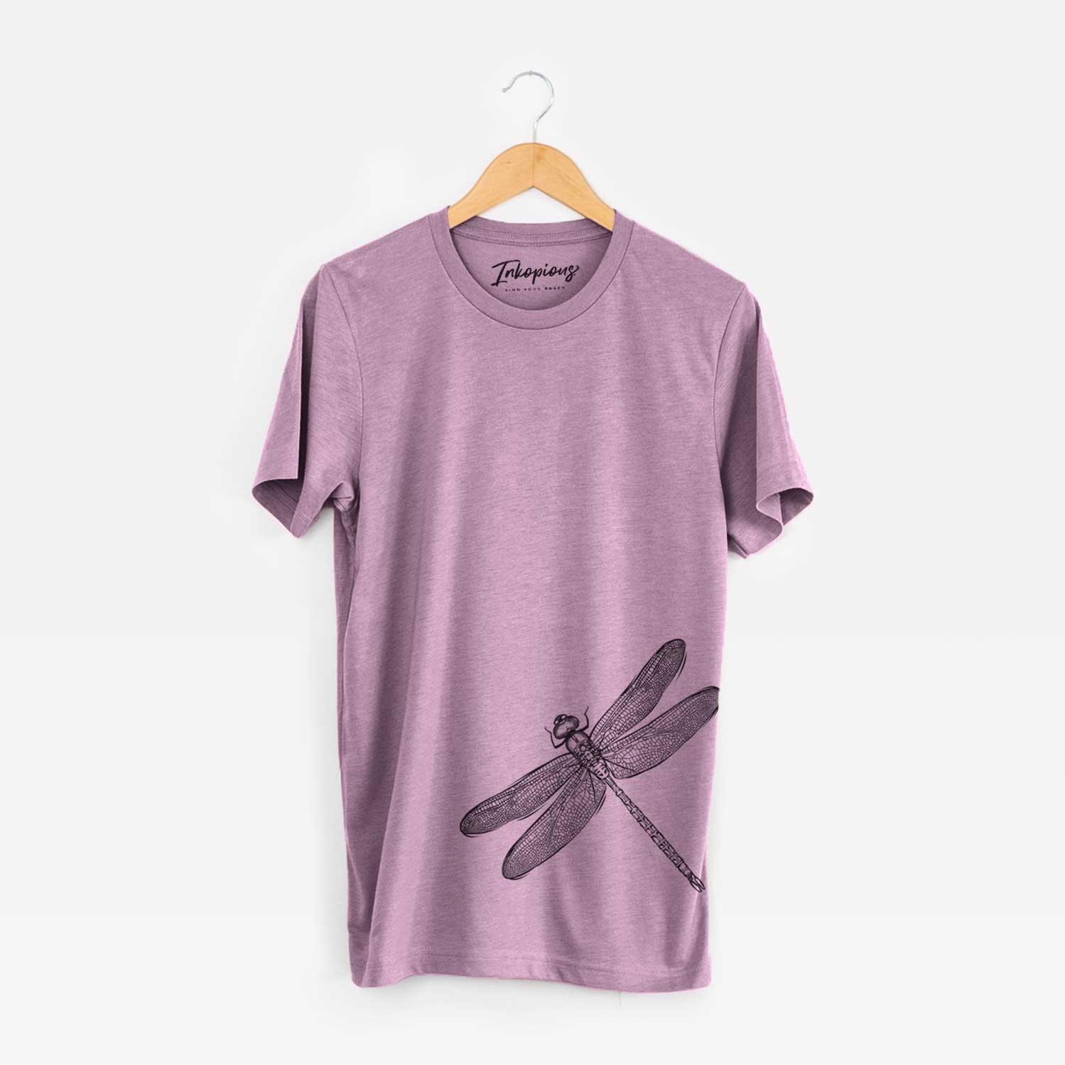 Hand-drawn sketch of Dragonfly the Dragonfly on an Orchid Unisex crewneck