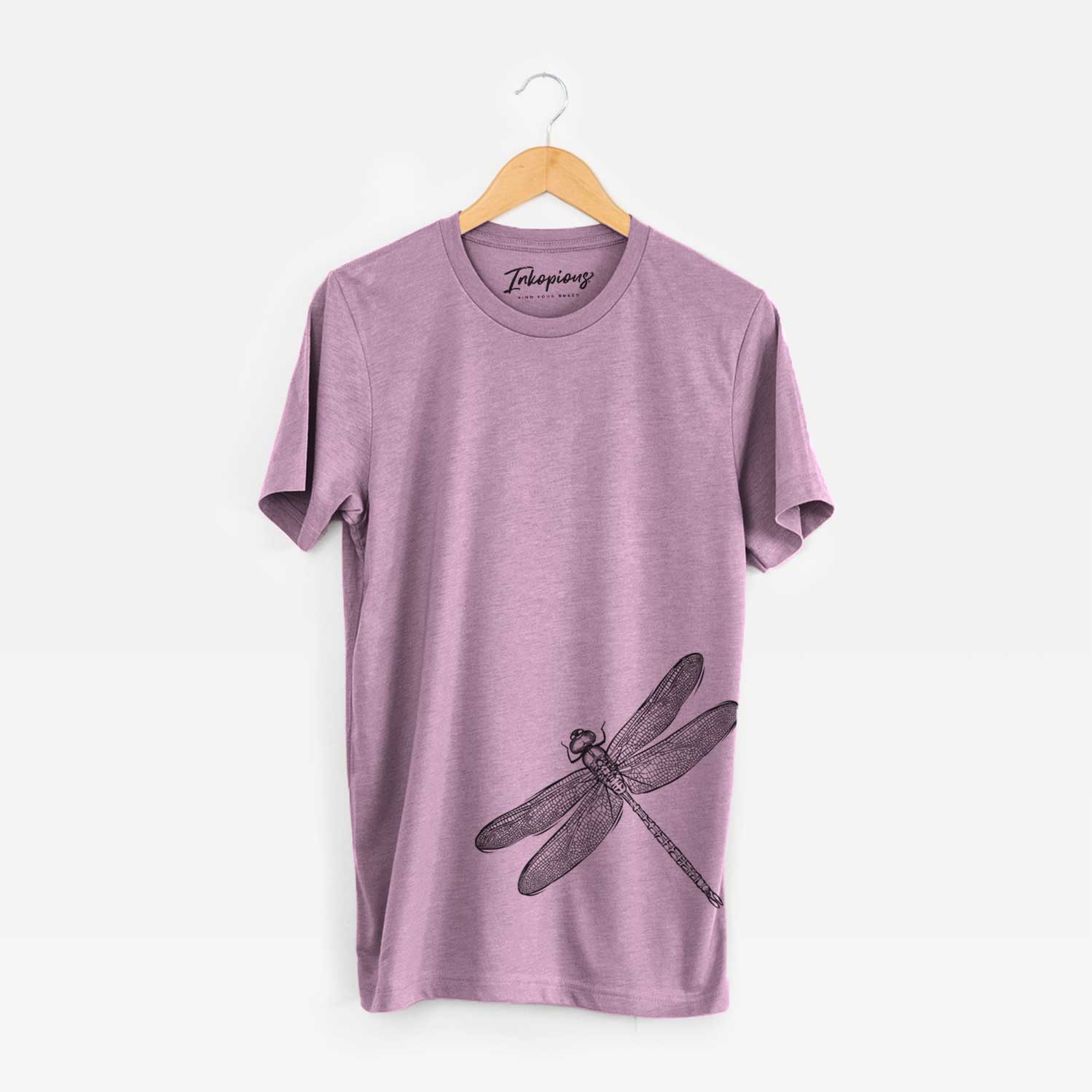 Hand-drawn sketch of a Dragonfly on an Orchid Bella Canvas Unisex Crewneck