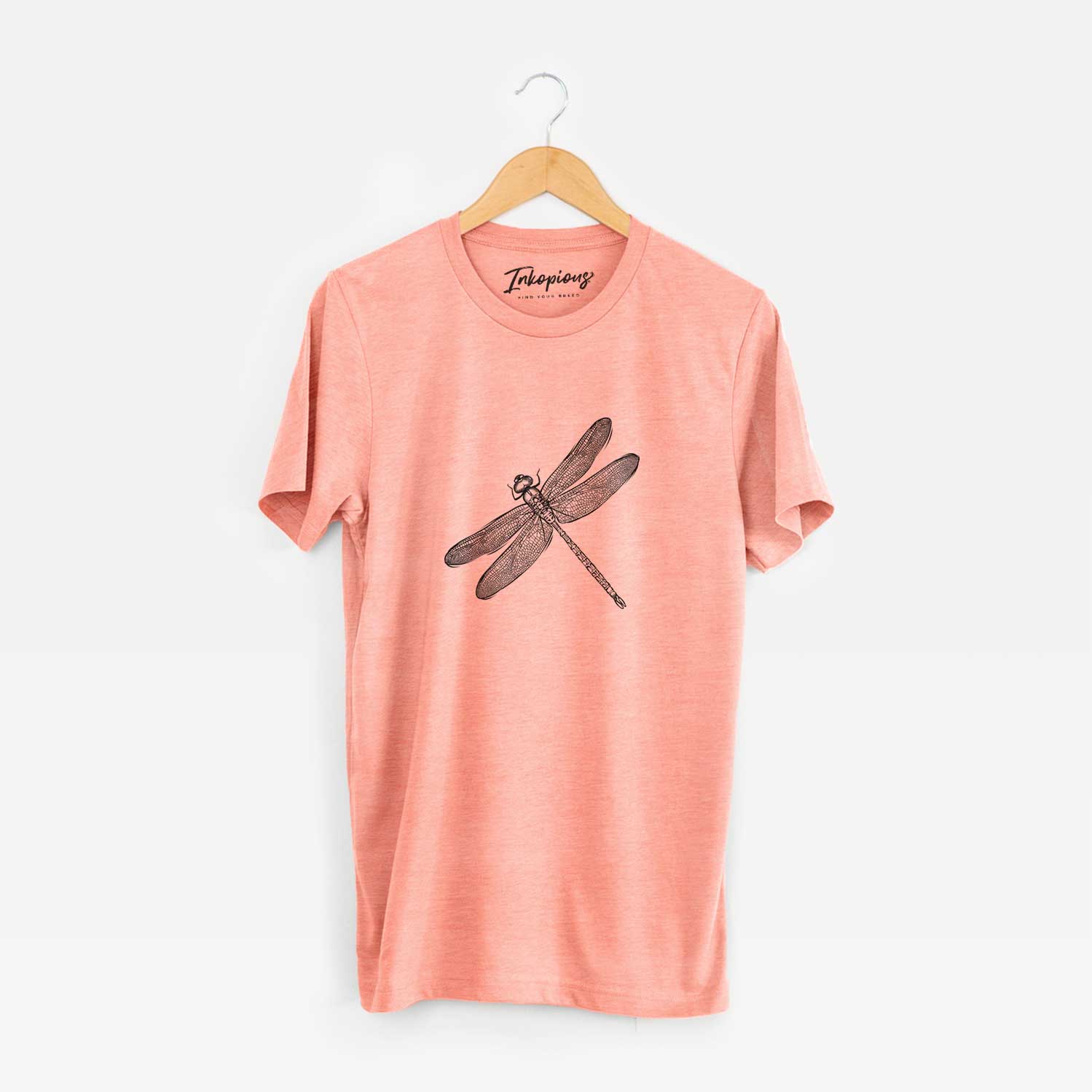 Hand-drawn sketch of Dragonfly the Dragonfly on a Sunset Unisex crewneck