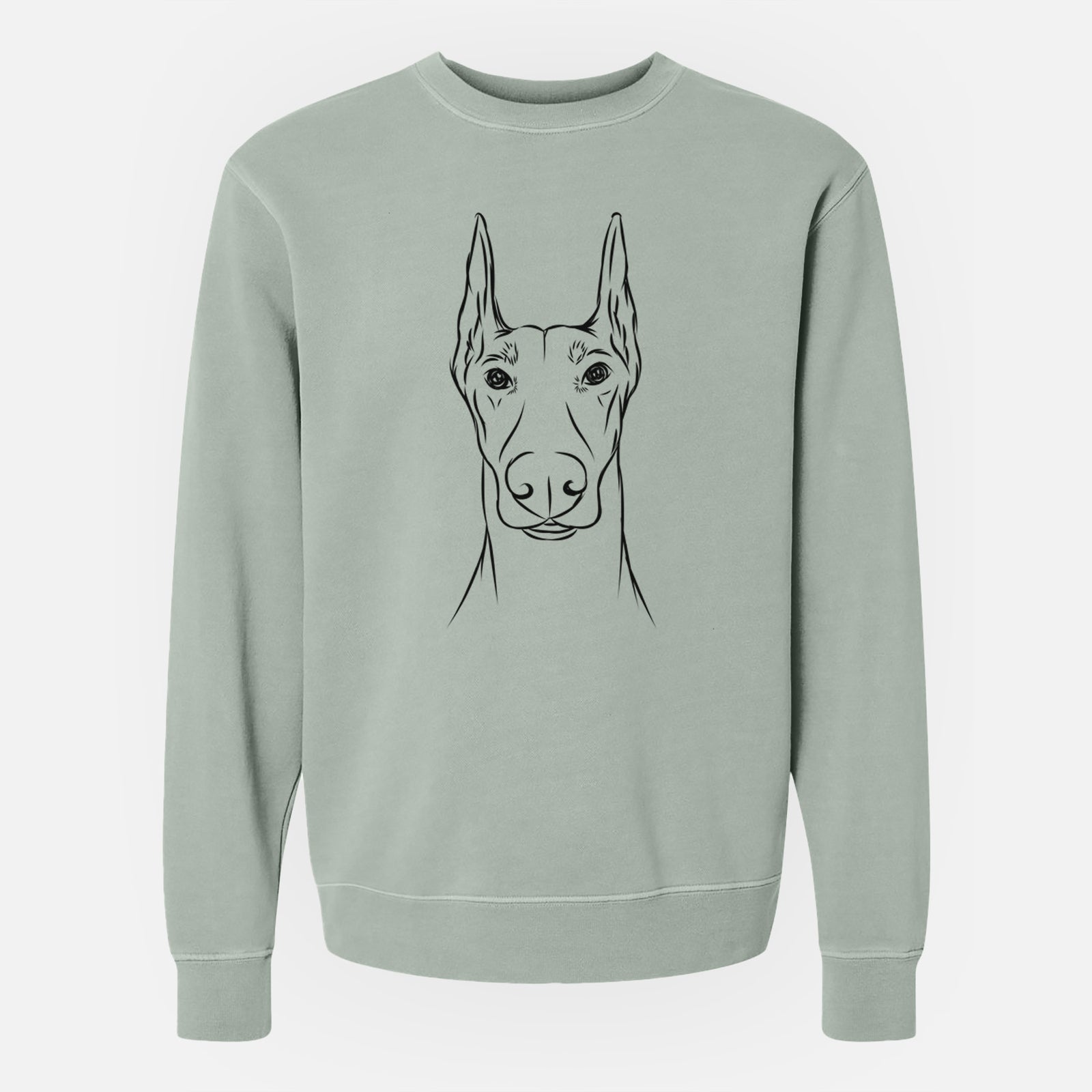 Bare Duke the Doberman Pinscher - Unisex Pigment Dyed Crew Sweatshirt