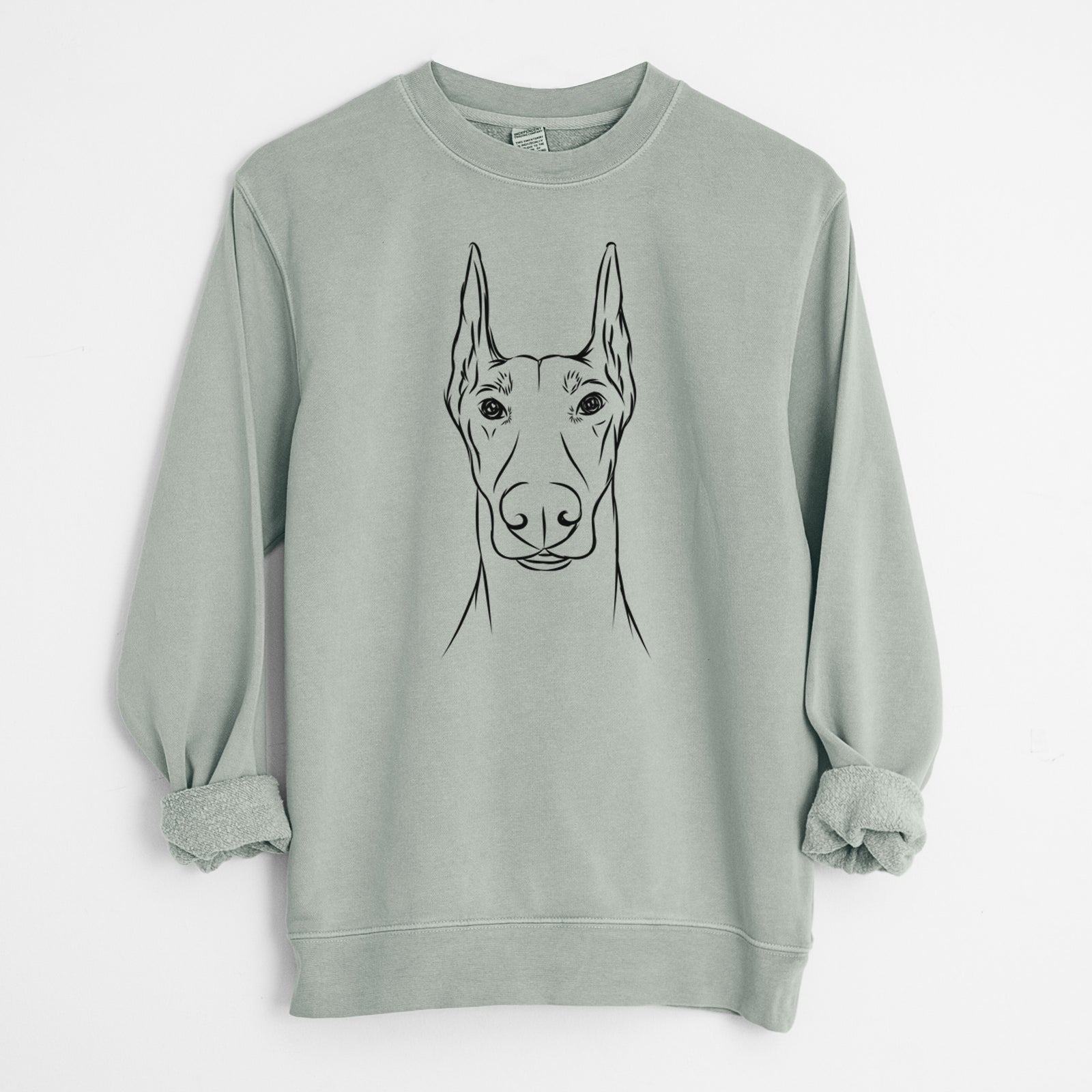Bare Duke the Doberman Pinscher - Unisex Pigment Dyed Crew Sweatshirt