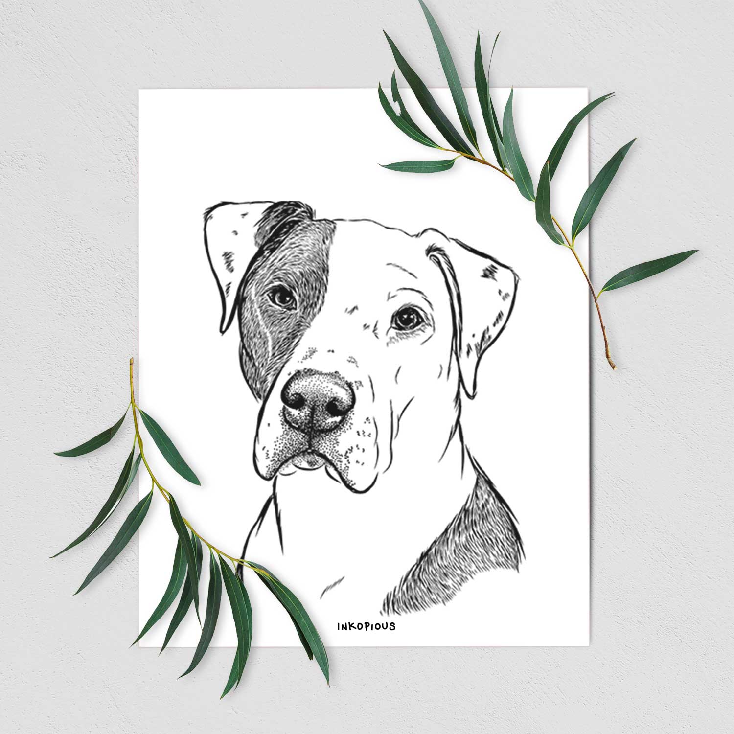 Duke the American Staffordshire Terrier Mix Art Print