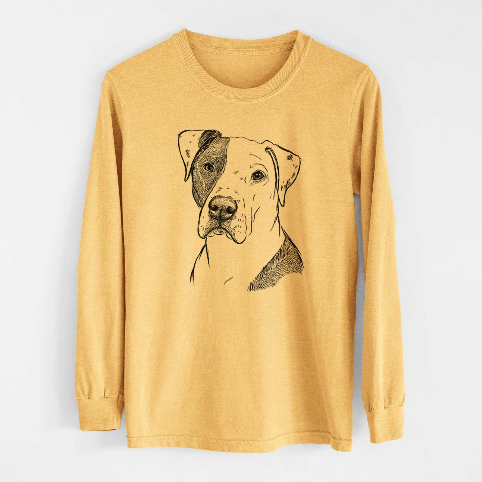 Bare Duke the American Staffordshire Terrier Mix - Heavyweight 100% Cotton Long Sleeve