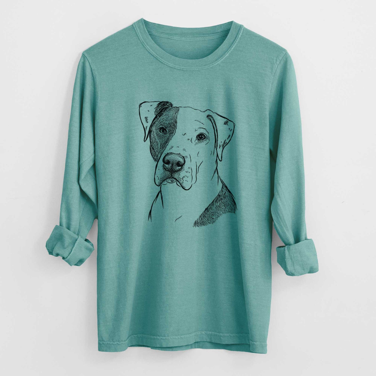 Bare Duke the American Staffordshire Terrier Mix - Heavyweight 100% Cotton Long Sleeve