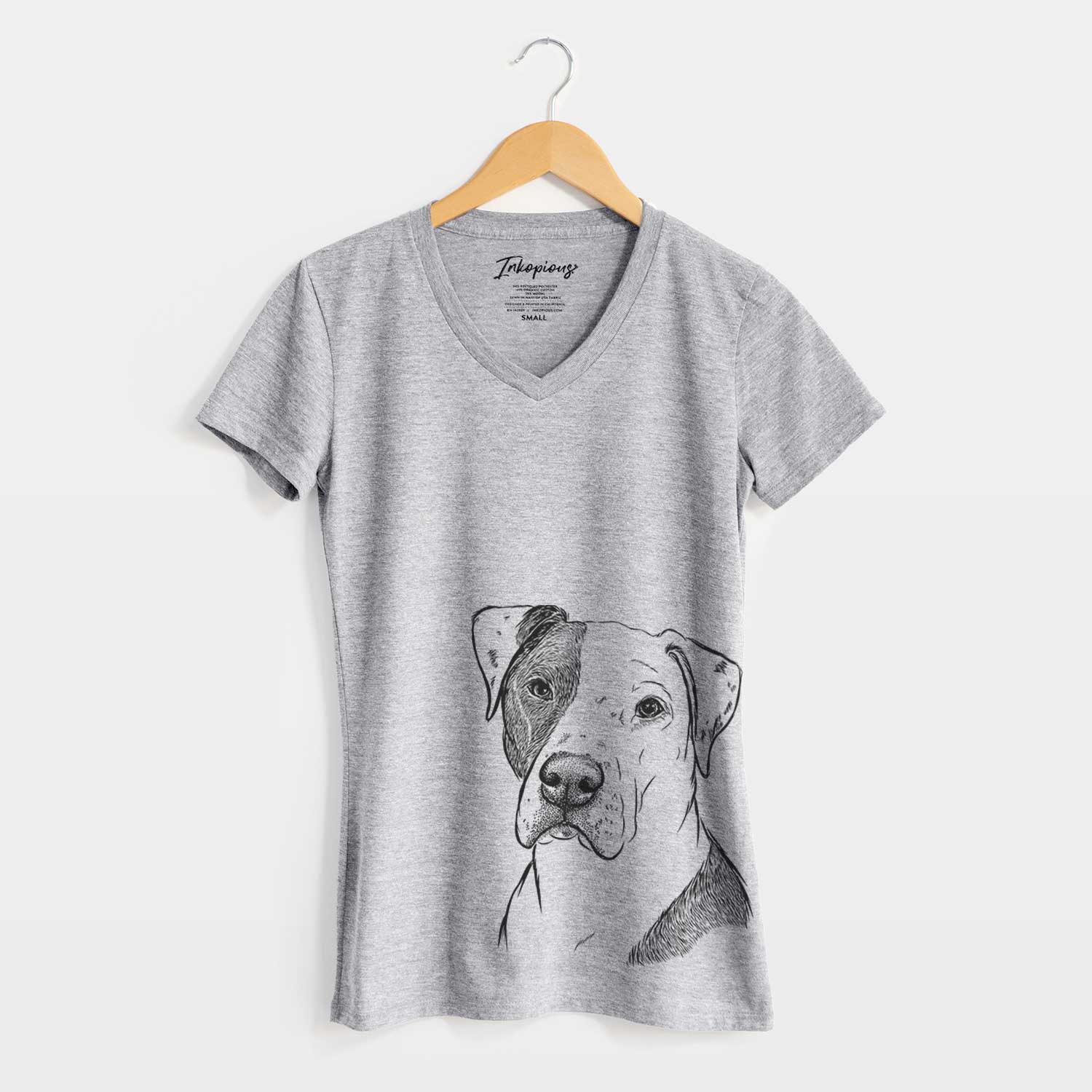 Bare Duke the American Staffordshire Terrier Mix - Women's V-neck Shirt