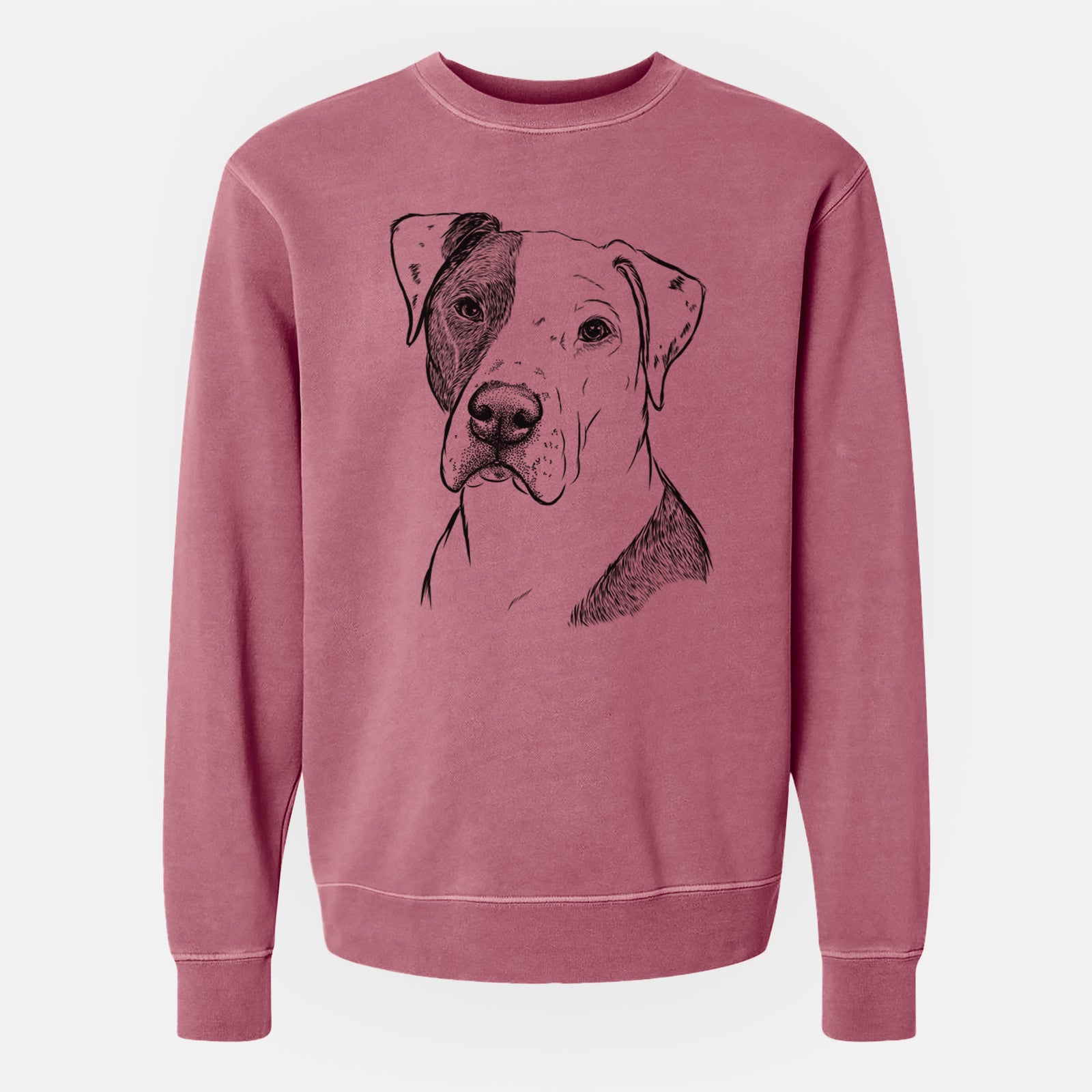 Bare Duke the American Staffordshire Terrier Mix - Unisex Pigment Dyed Crew Sweatshirt
