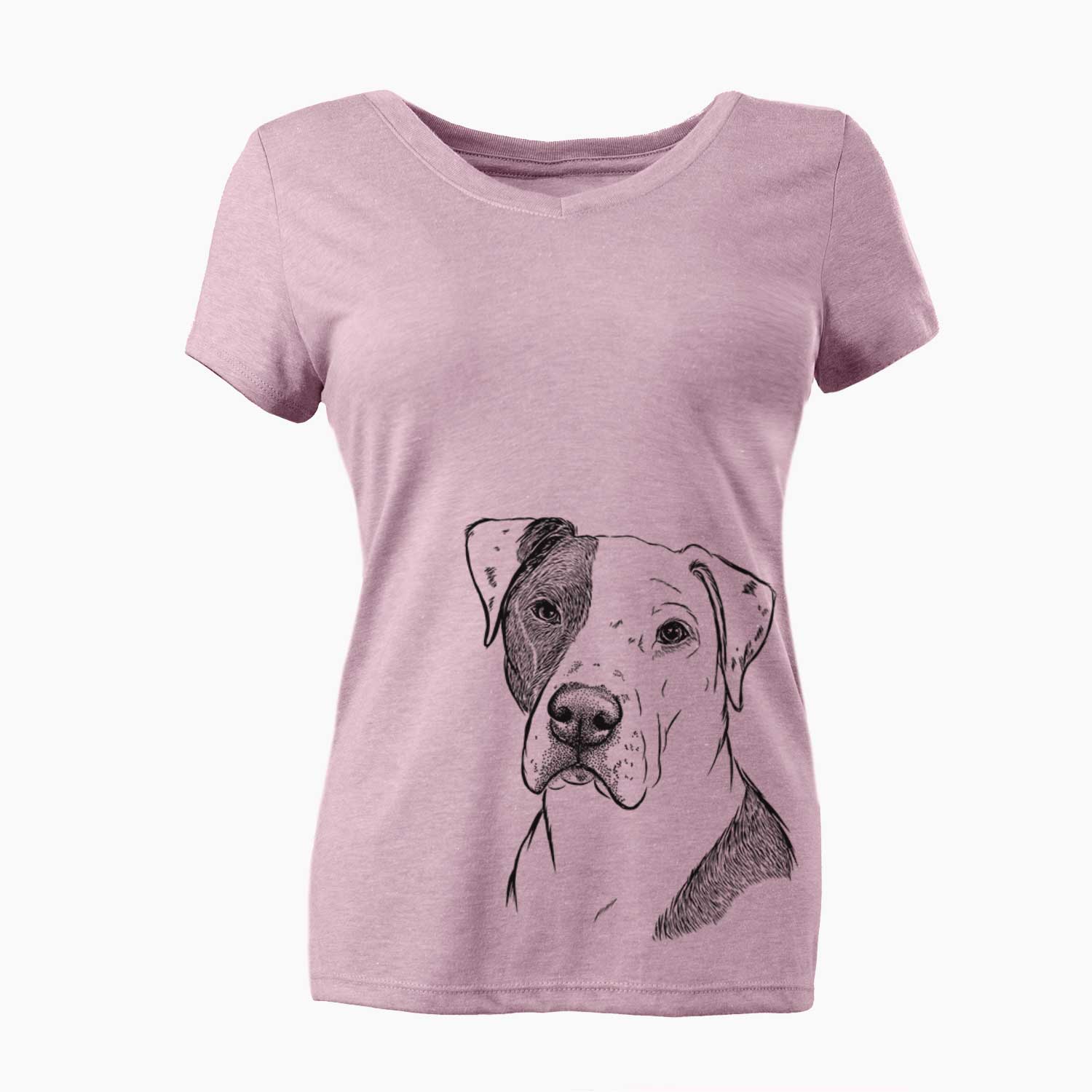 Bare Duke the American Staffordshire Terrier Mix - Women's V-neck Shirt