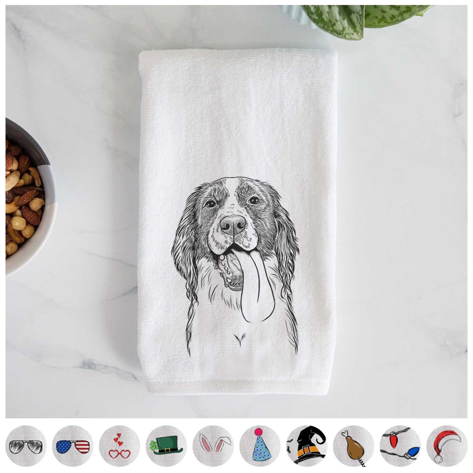 Duke the English Springer Spaniel Decorative Hand Towel