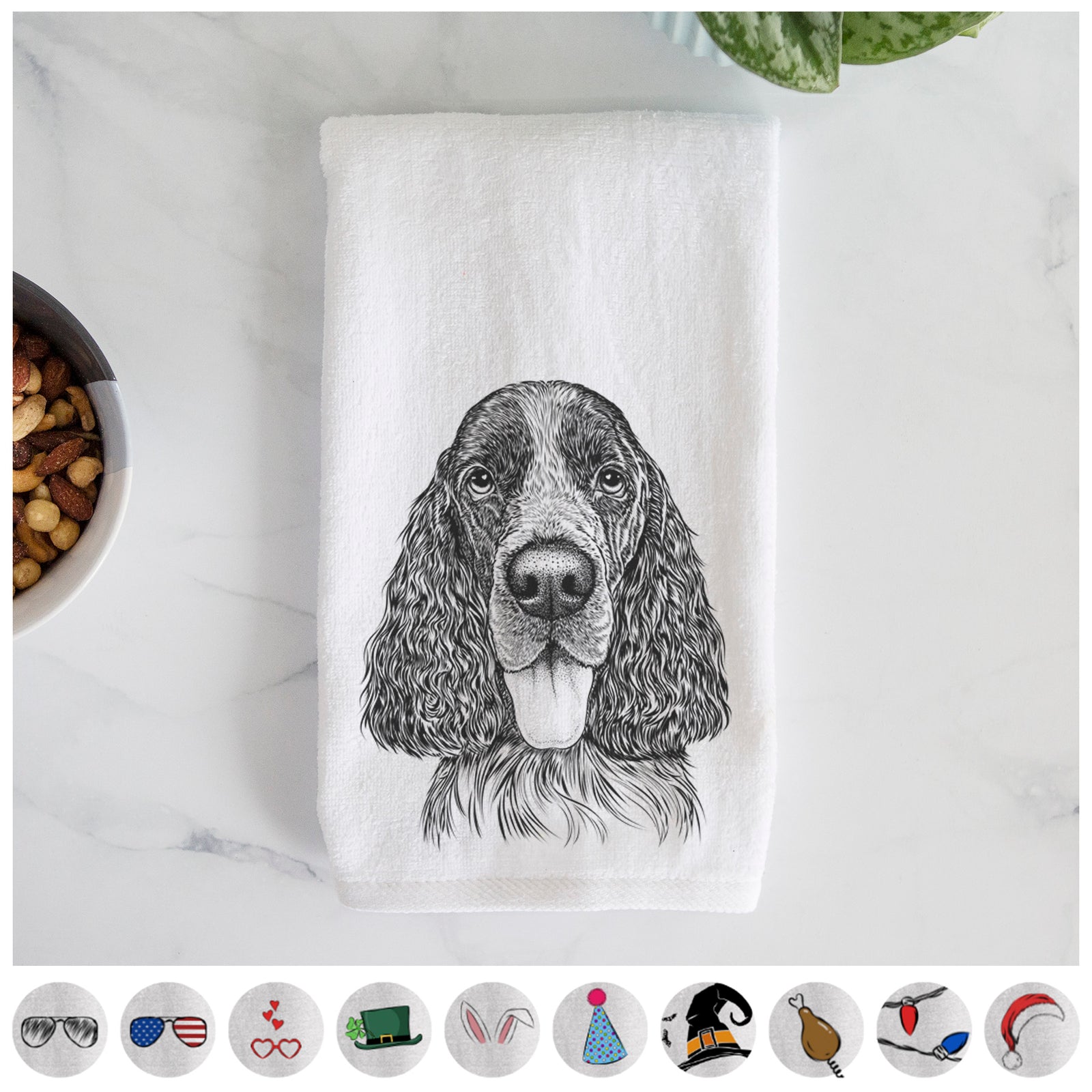 Duke the English Springer Spaniel Decorative Hand Towel