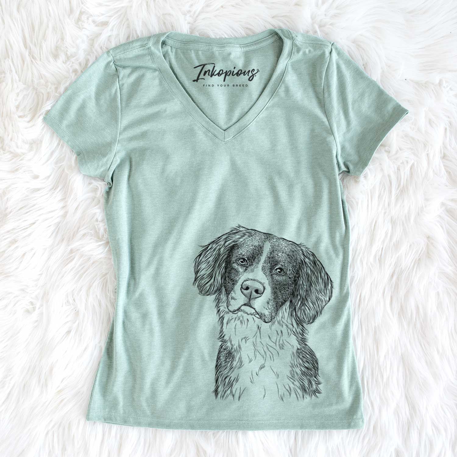 Bare Dulce the Drentsche Patrijshond - Women's V-neck Shirt