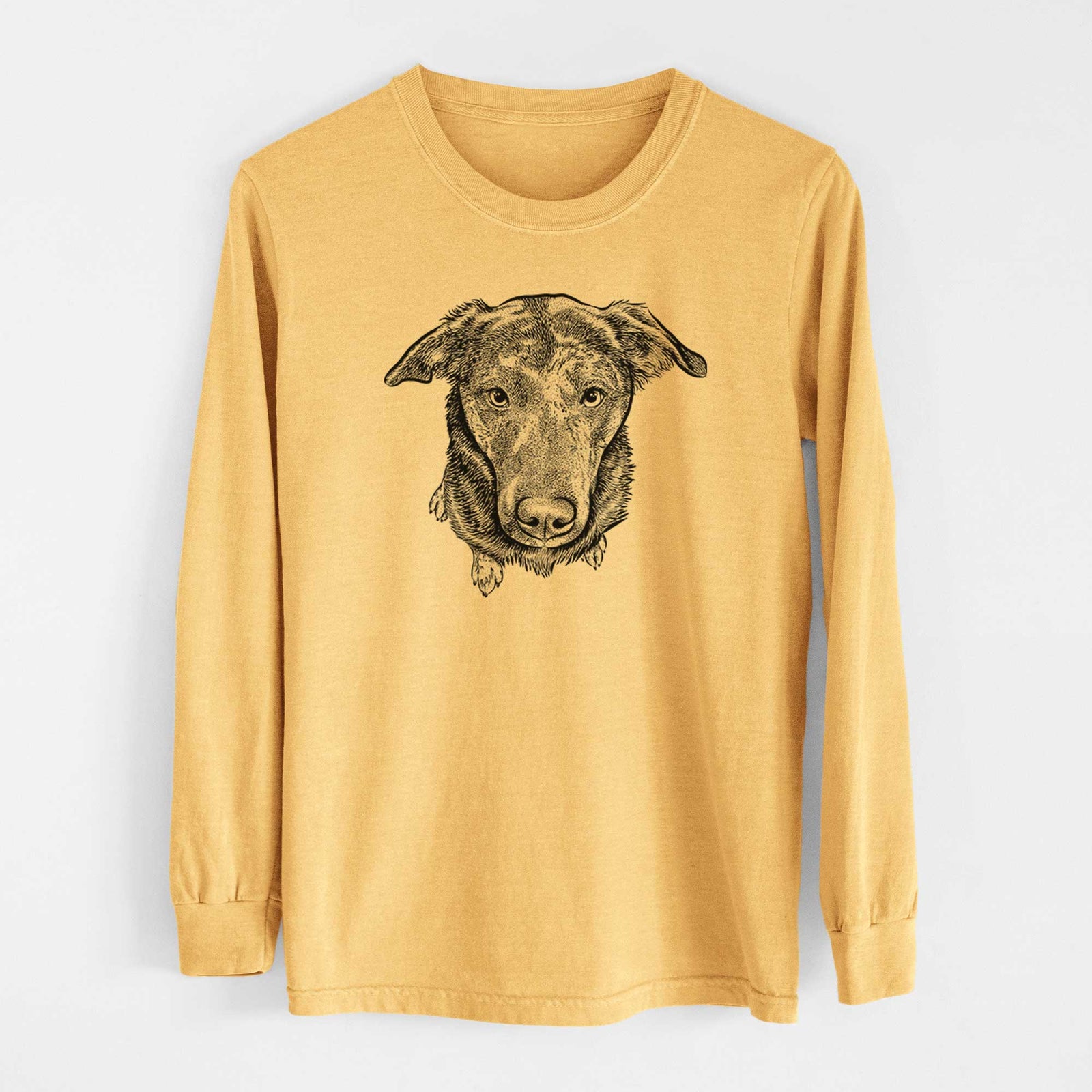 Bare Echo the Pitbull Beagle Mix - Heavyweight 100% Cotton Long Sleeve