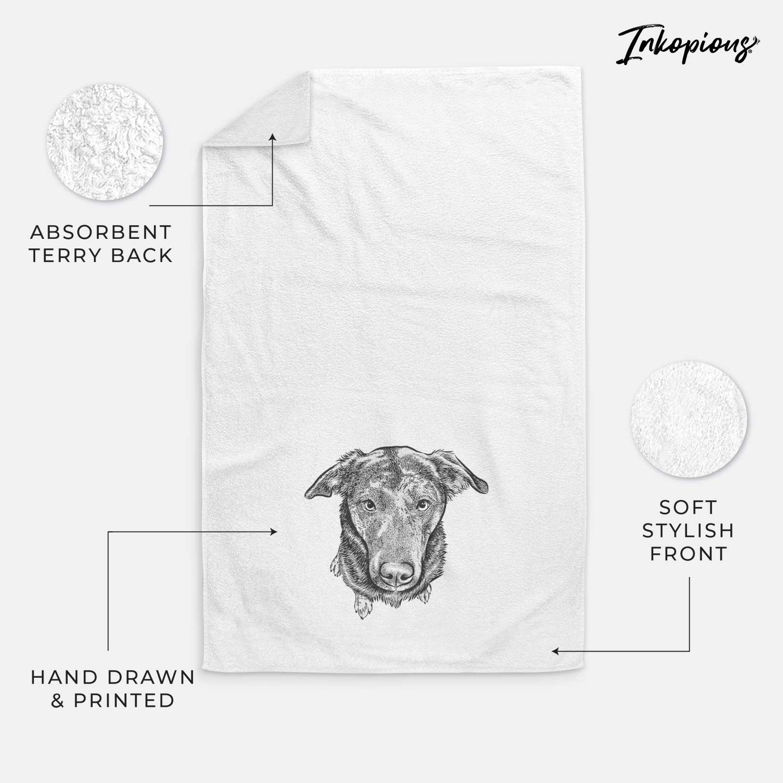 Echo the Pitbull Beagle Mix Decorative Hand Towel