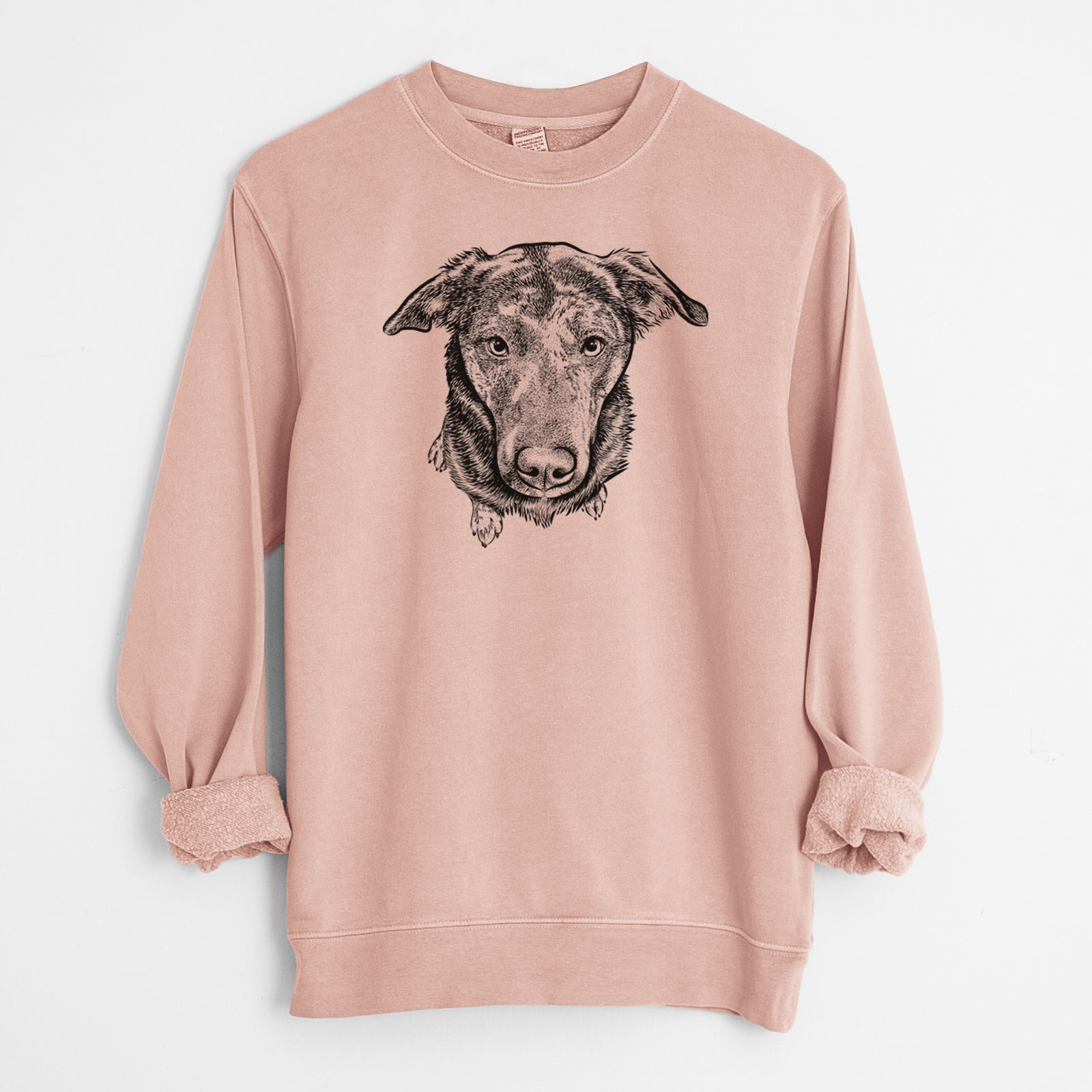 Bare Echo the Pitbull Beagle Mix - Unisex Pigment Dyed Crew Sweatshirt