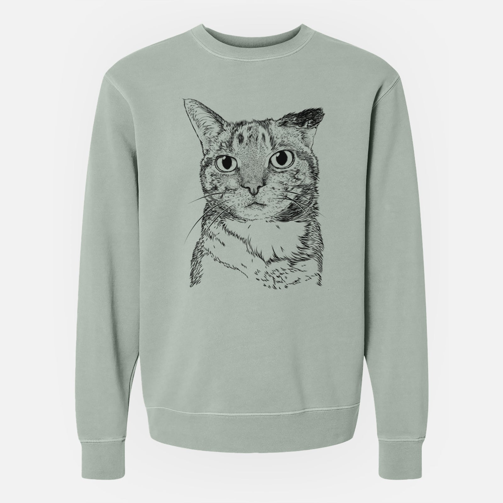 Bare Eleanor the Domestic Shorthair Cat - Unisex Pigment Dyed Crew Sweatshirt