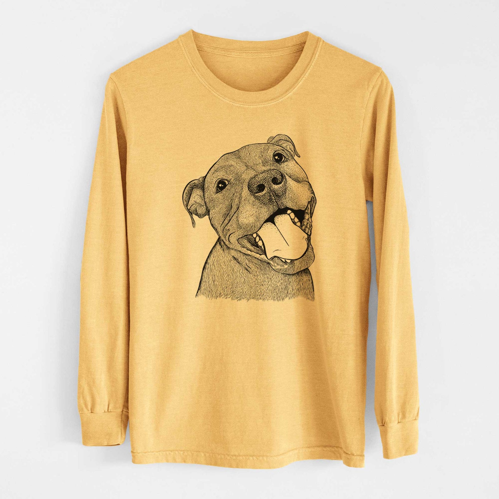Bare Eloise the Pitbull Mix - Heavyweight 100% Cotton Long Sleeve