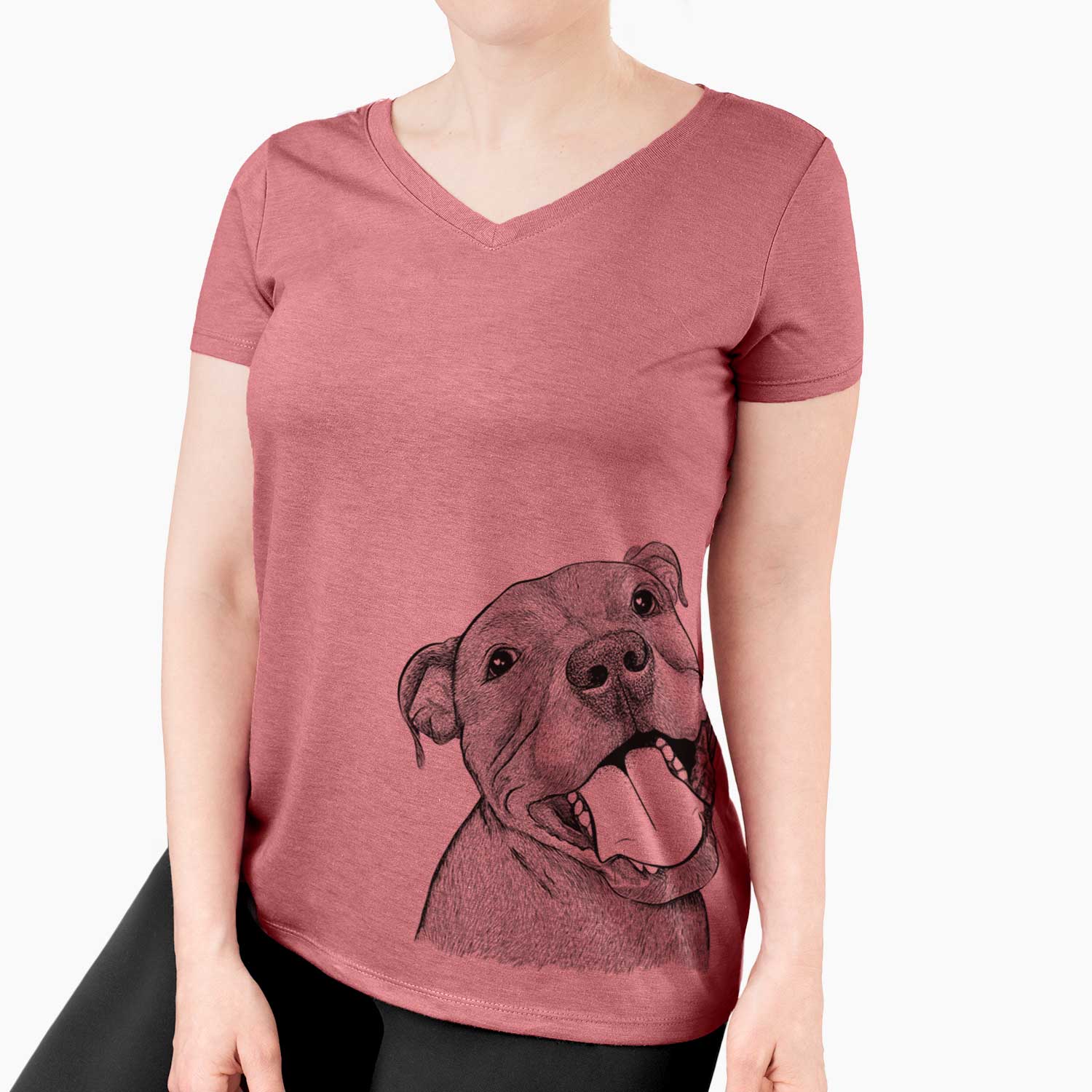Bare Eloise the Pitbull Mix - Women's V-neck Shirt
