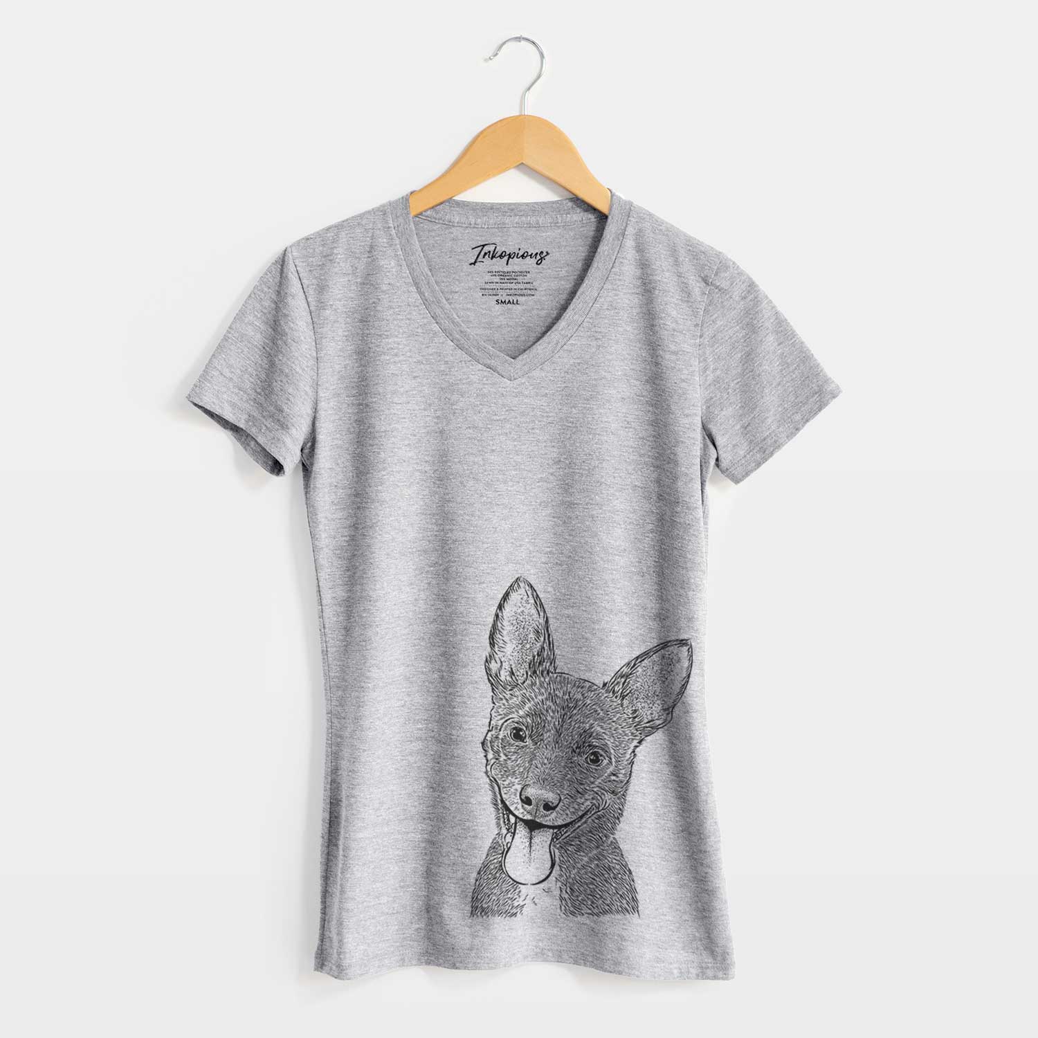 Bare Elvira the Terrier Mix - Women's V-neck Shirt