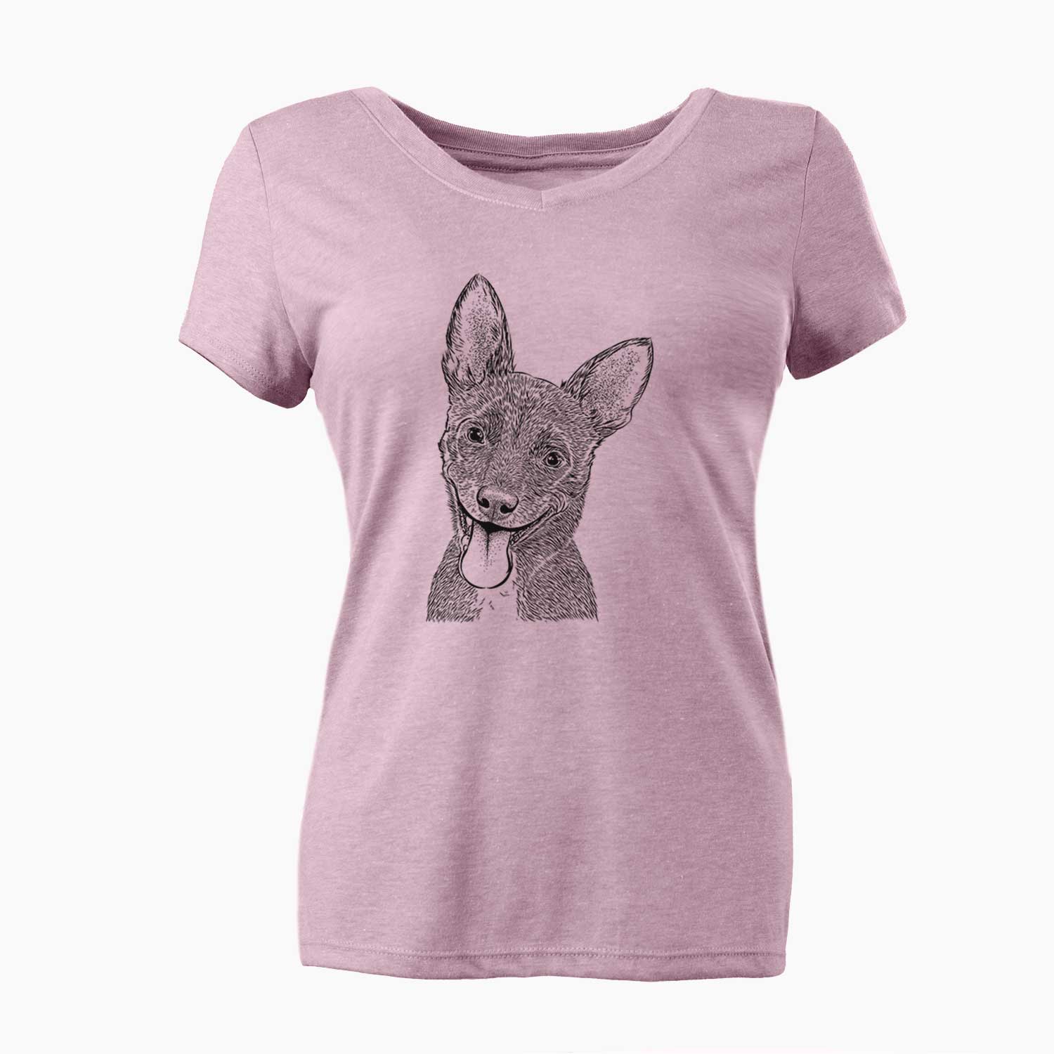 Bare Elvira the Terrier Mix - Women's V-neck Shirt