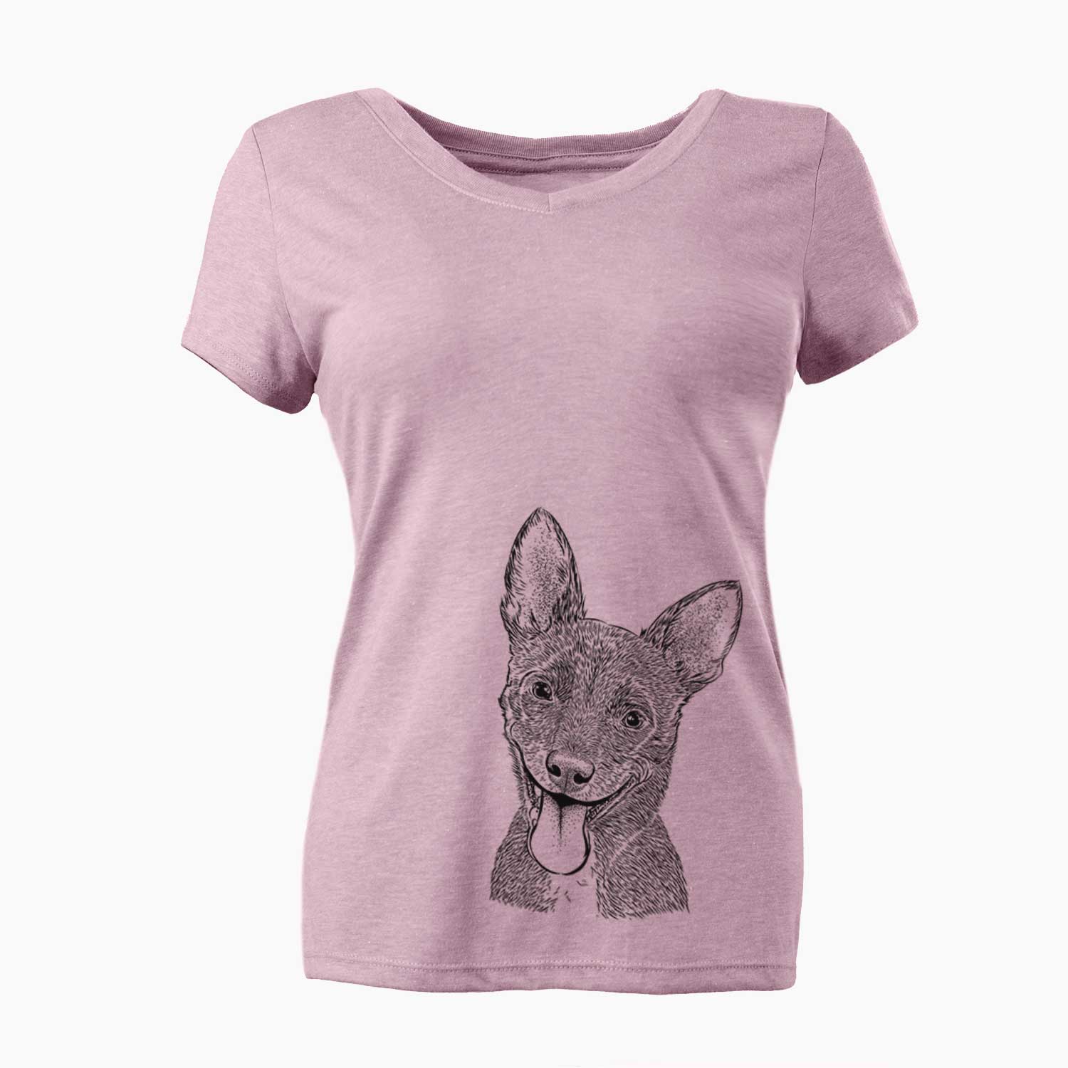Bare Elvira the Terrier Mix - Women's V-neck Shirt