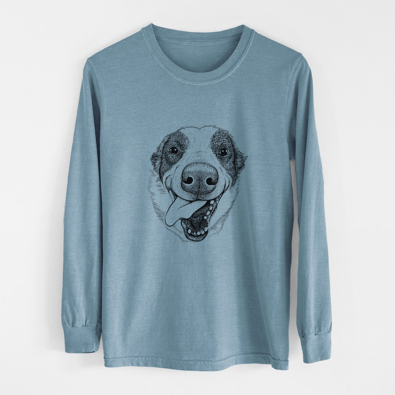Bare Elwood the Border Collie - Heavyweight 100% Cotton Long Sleeve