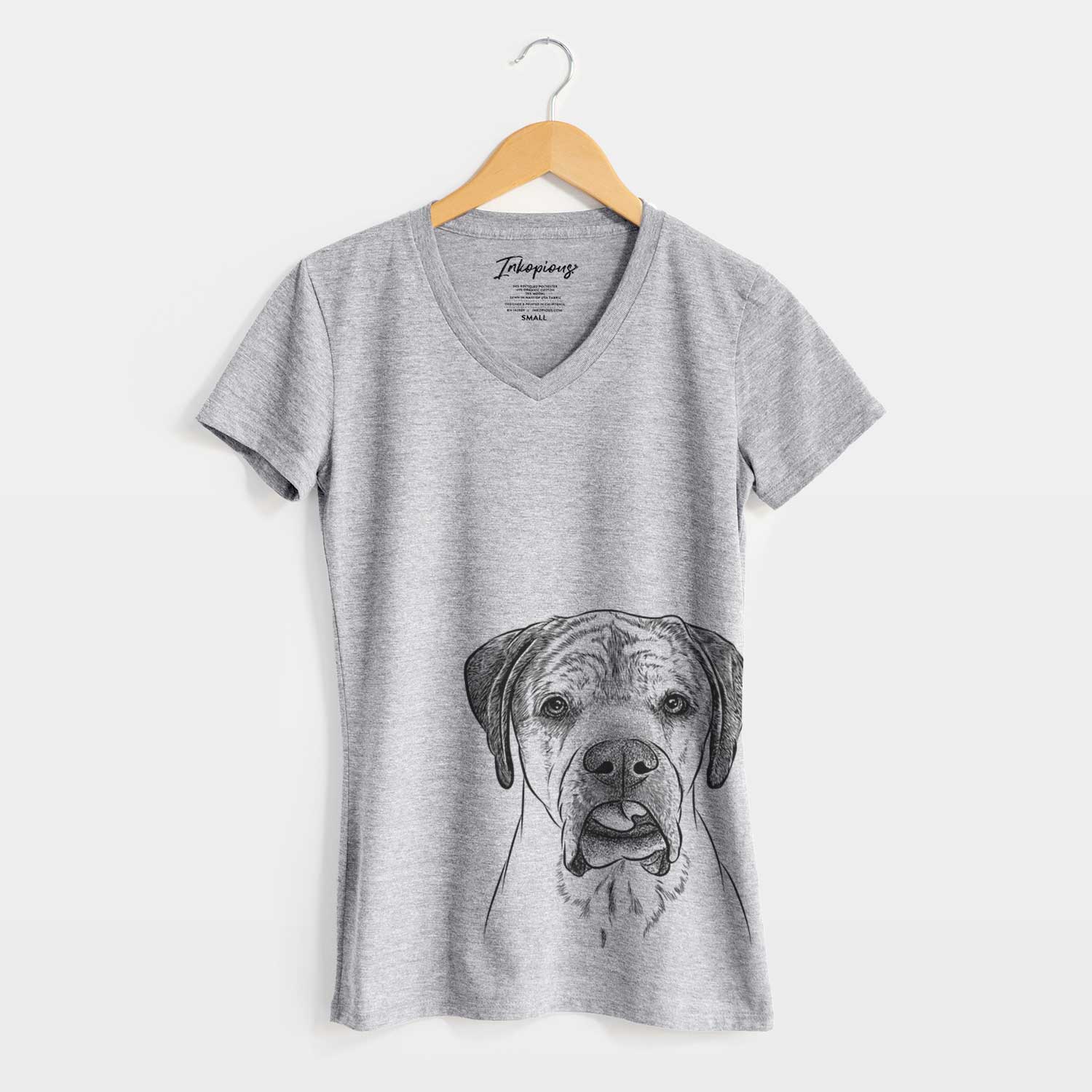 Bare Emma the English Mastiff - Women's V-neck Shirt