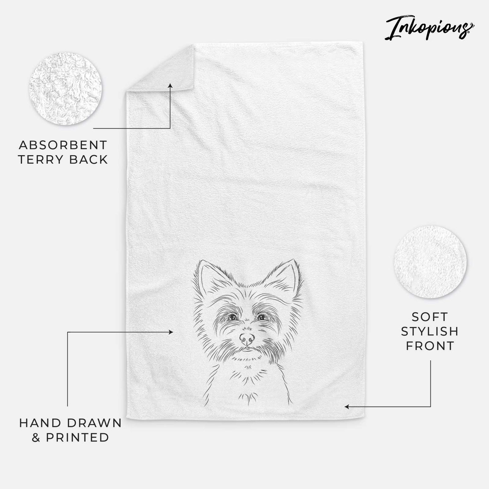 Farva the Yorkshire Terrier Decorative Hand Towel
