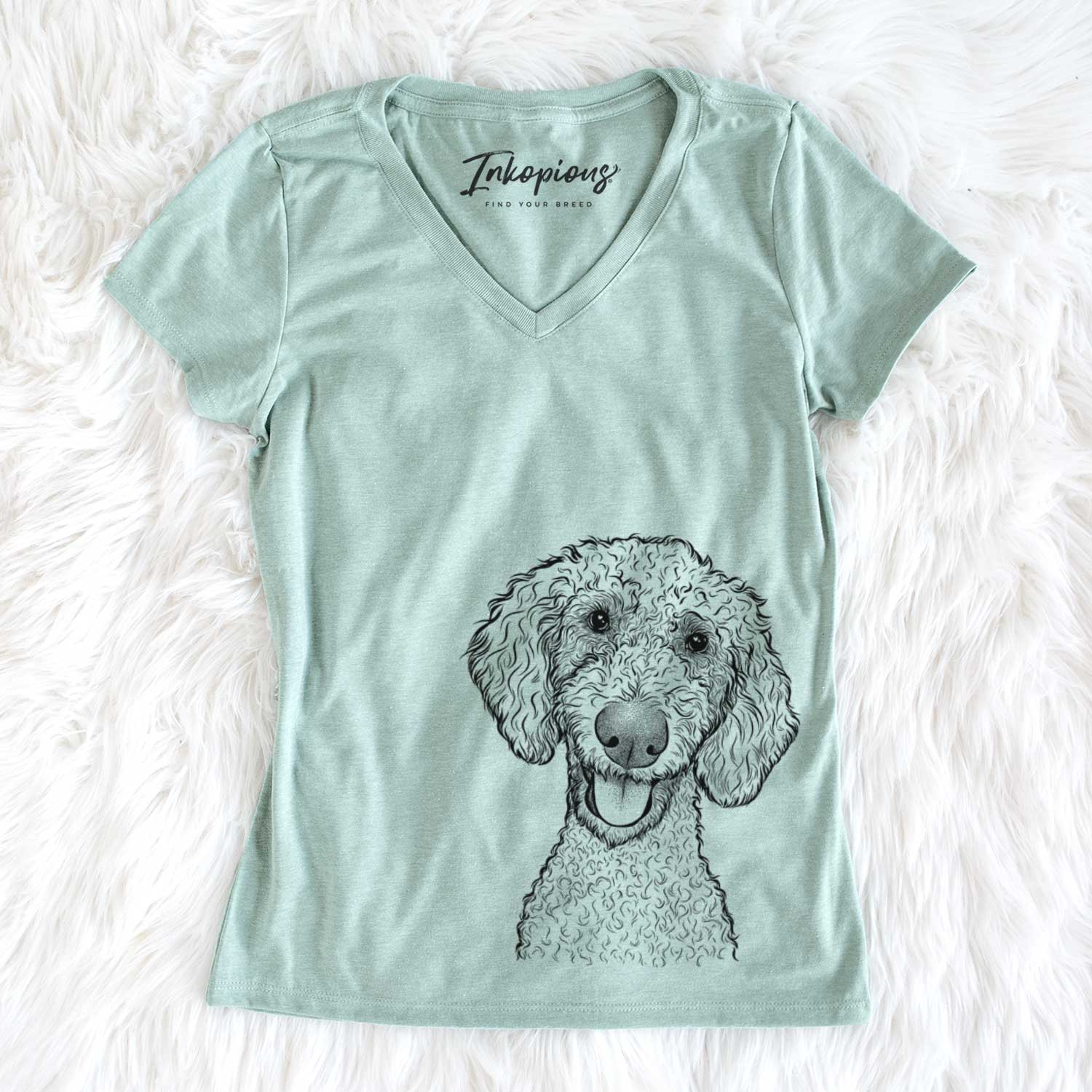 Bare Fenway the Goldendoodle - Women's V-neck Shirt