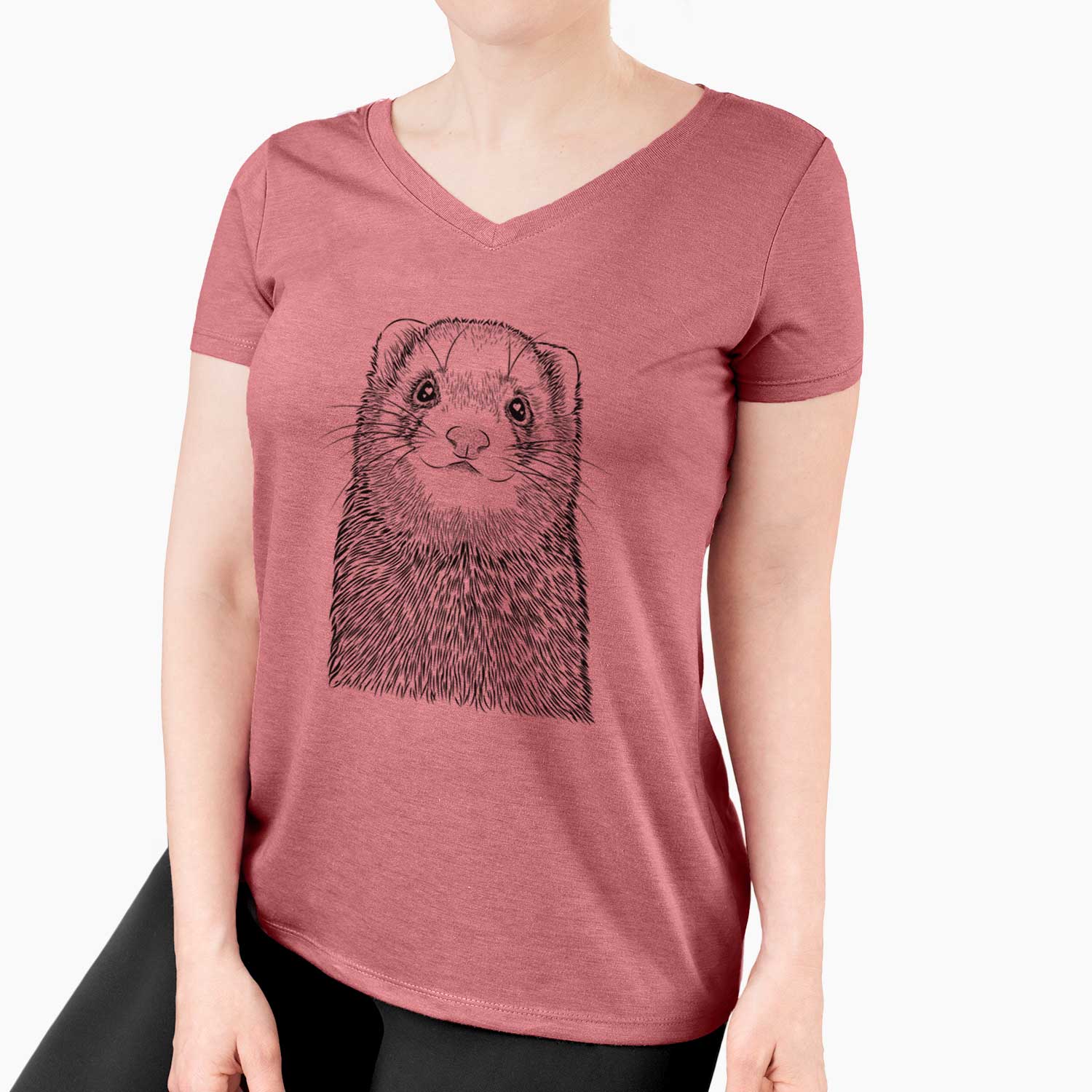 Bare Fig the Ferret - Women's V-neck Shirt