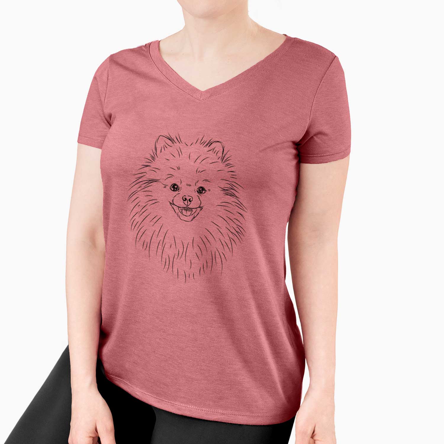 Bare Finn the Pomeranian - Women's V-neck Shirt
