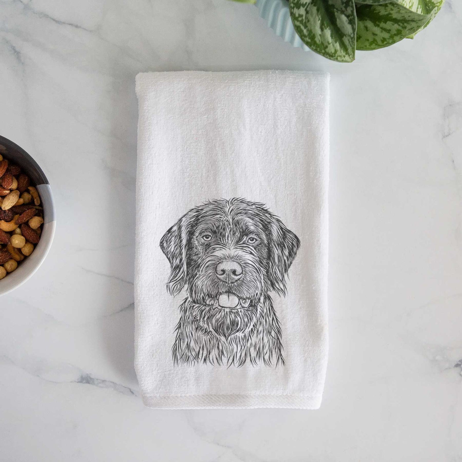 Fletcher the Wirehaired Pointing Griffon Decorative Hand Towel