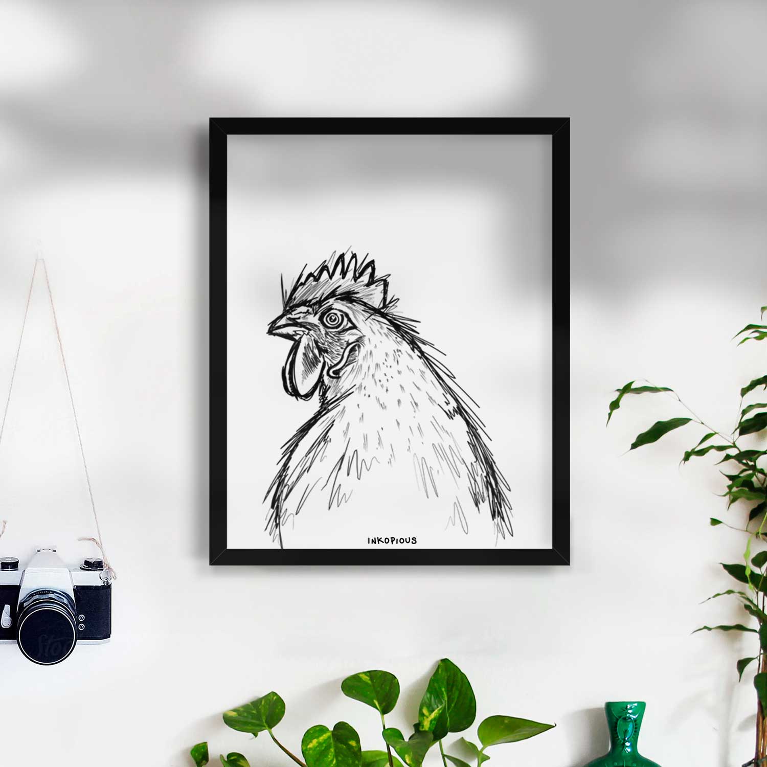 Florence the White Leghorn Hen Art Print
