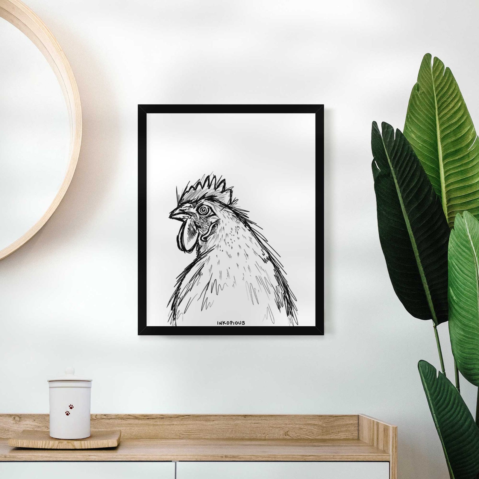 Florence the White Leghorn Hen Art Print