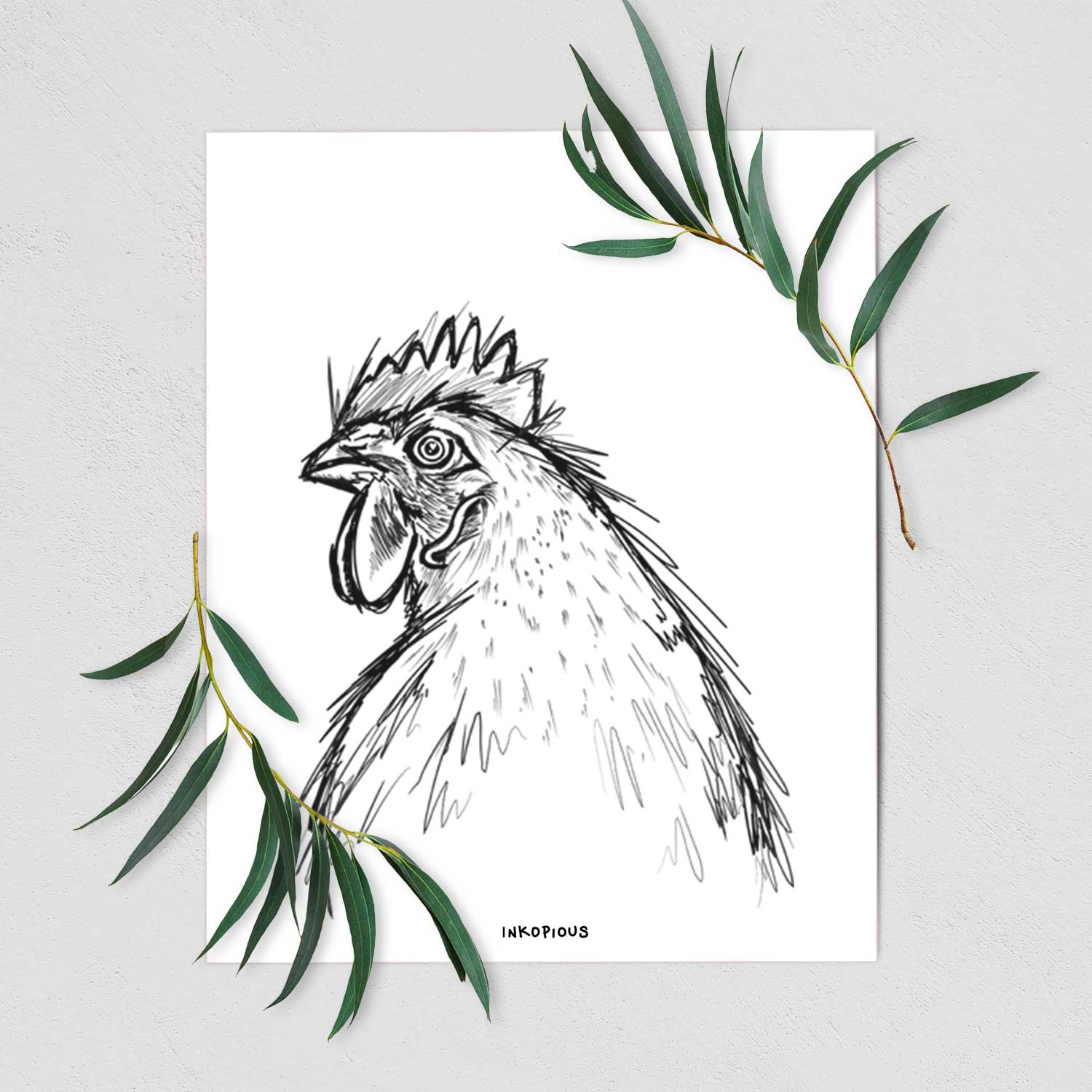 Florence the White Leghorn Hen Art Print