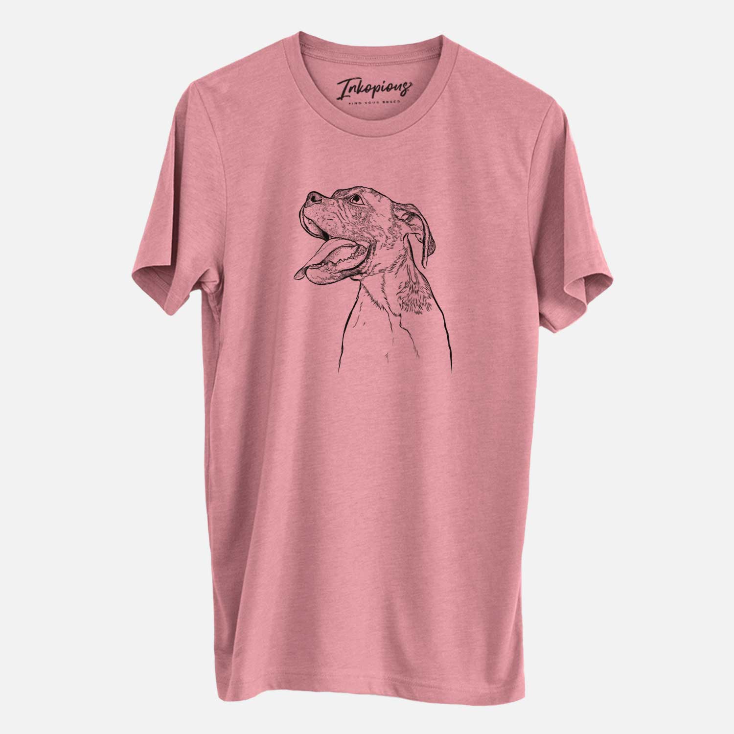 Hand-drawn sketch of Floyd the Boxer on a Mauve Unisex crewneck