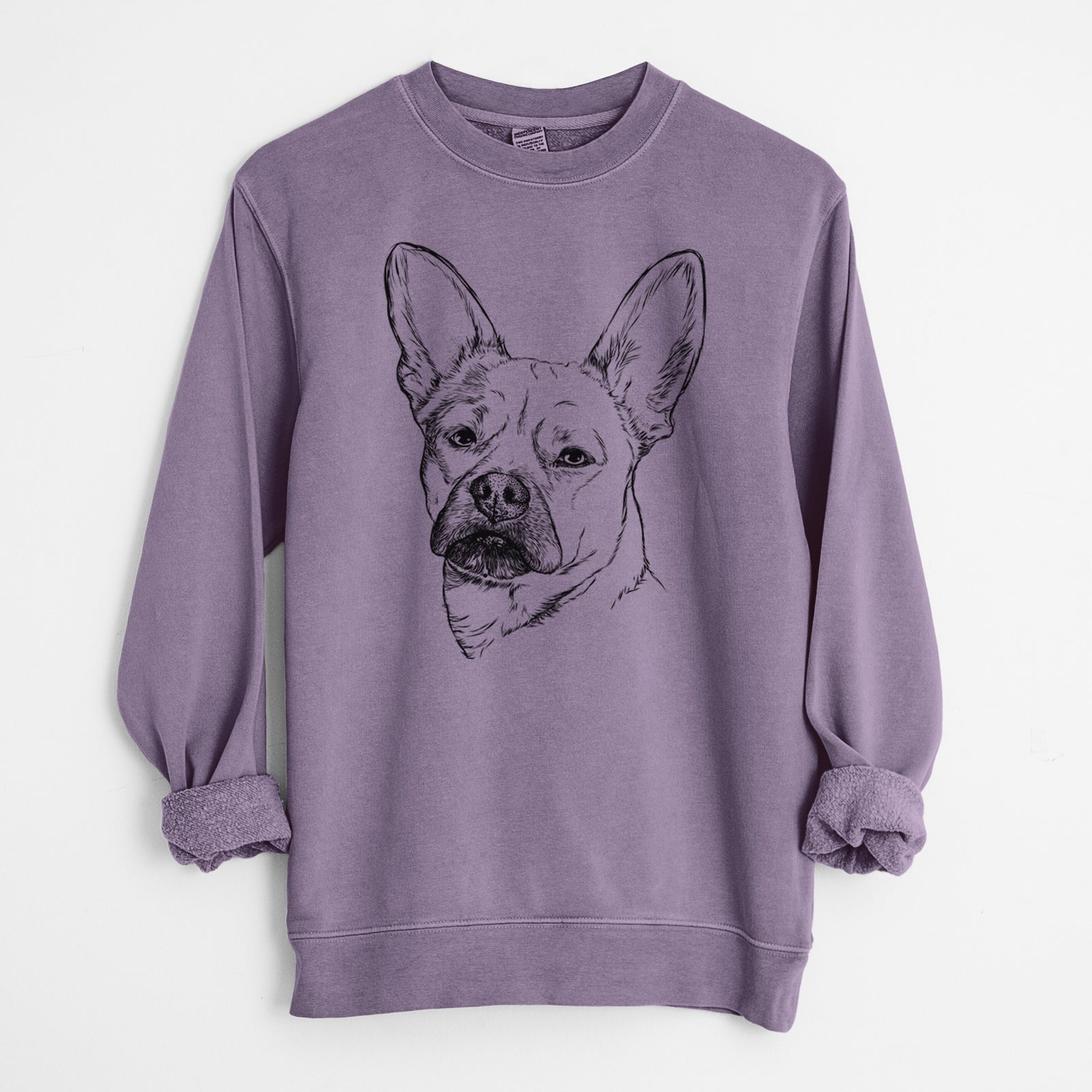 Bare Frankie the Mixed Breed - Unisex Pigment Dyed Crew Sweatshirt