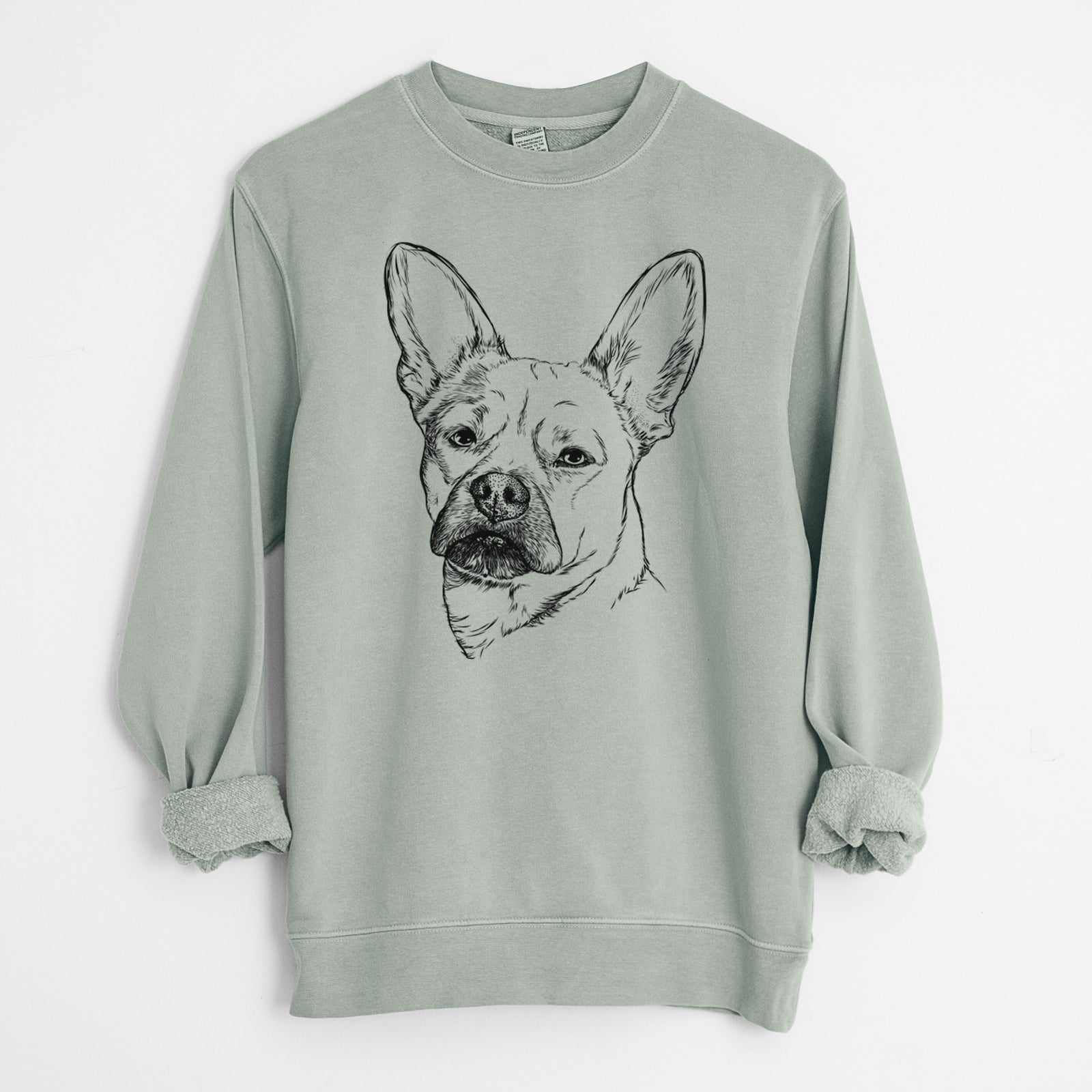 Bare Frankie the Mixed Breed - Unisex Pigment Dyed Crew Sweatshirt