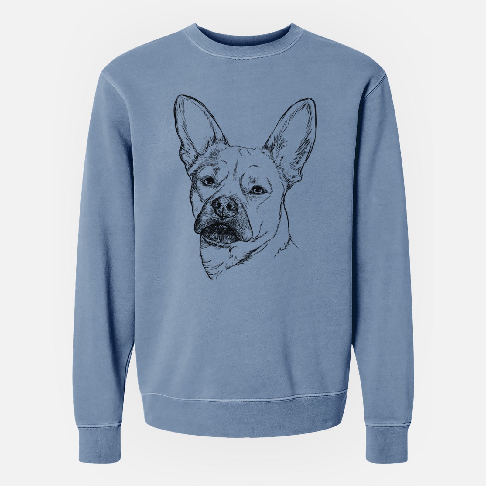 Bare Frankie the Mixed Breed - Unisex Pigment Dyed Crew Sweatshirt