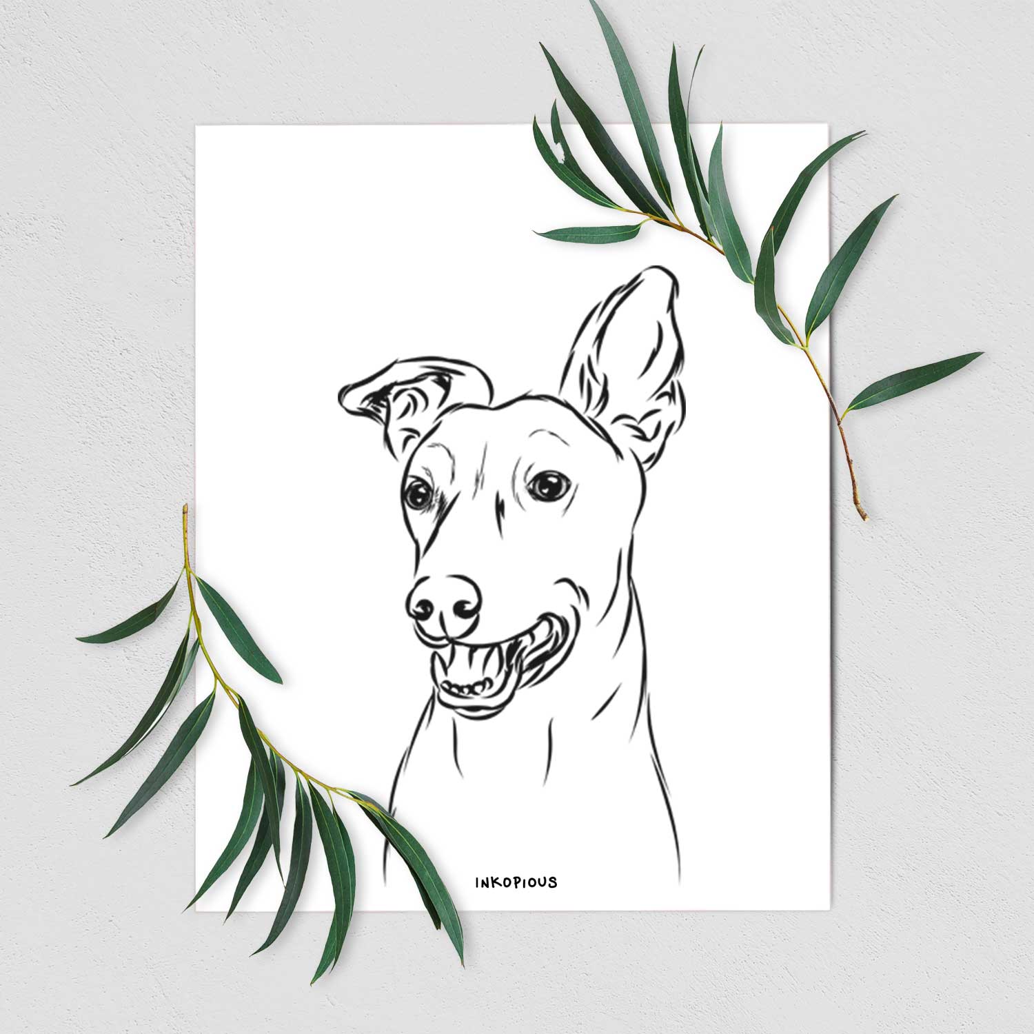 Frosty the Greyhound Art Print